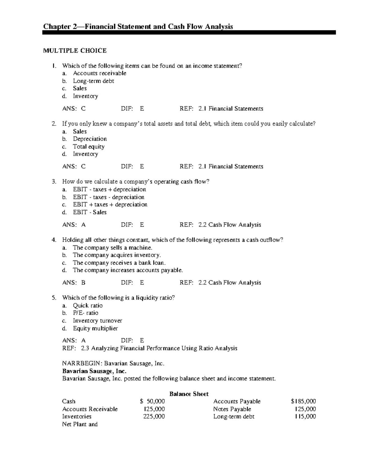 Chapter 2 Financial Statement and Cash F - Chapter 2 — Financial ...