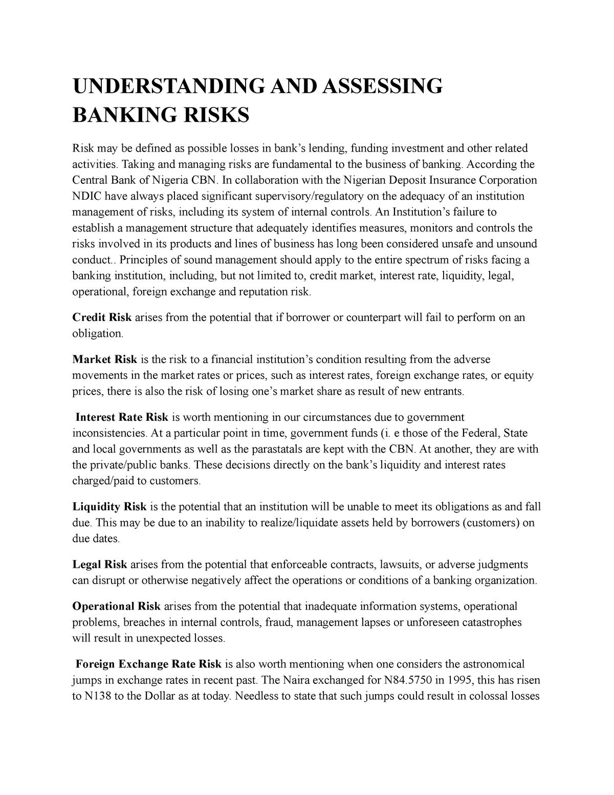 banking risk research papers