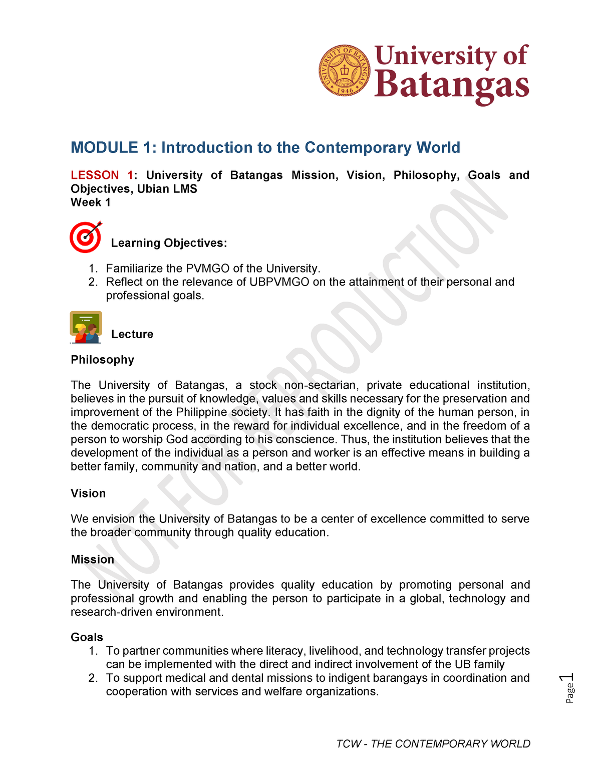 The Contemporary World Module 1 2 - TCW - THE CONTEMPORARY WORLD Page 1 ...