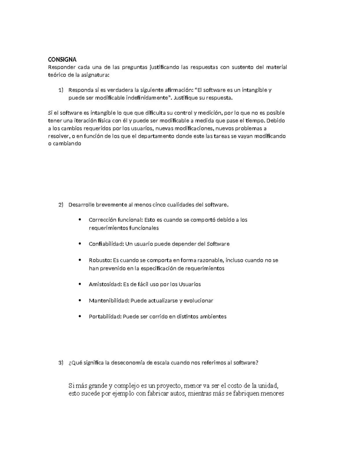 Parcial ingenieria de requerimientos - CONSIGNA Responder cada una de ...