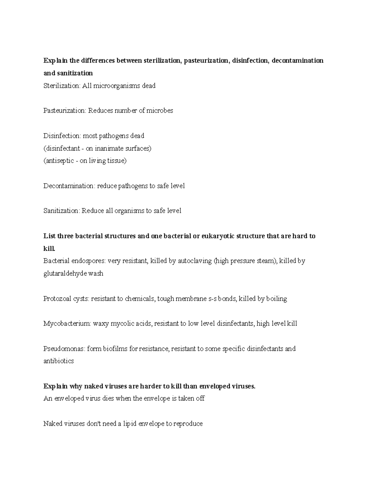 Lecture 13 Disinfection and Antisepsis Explain the differences
