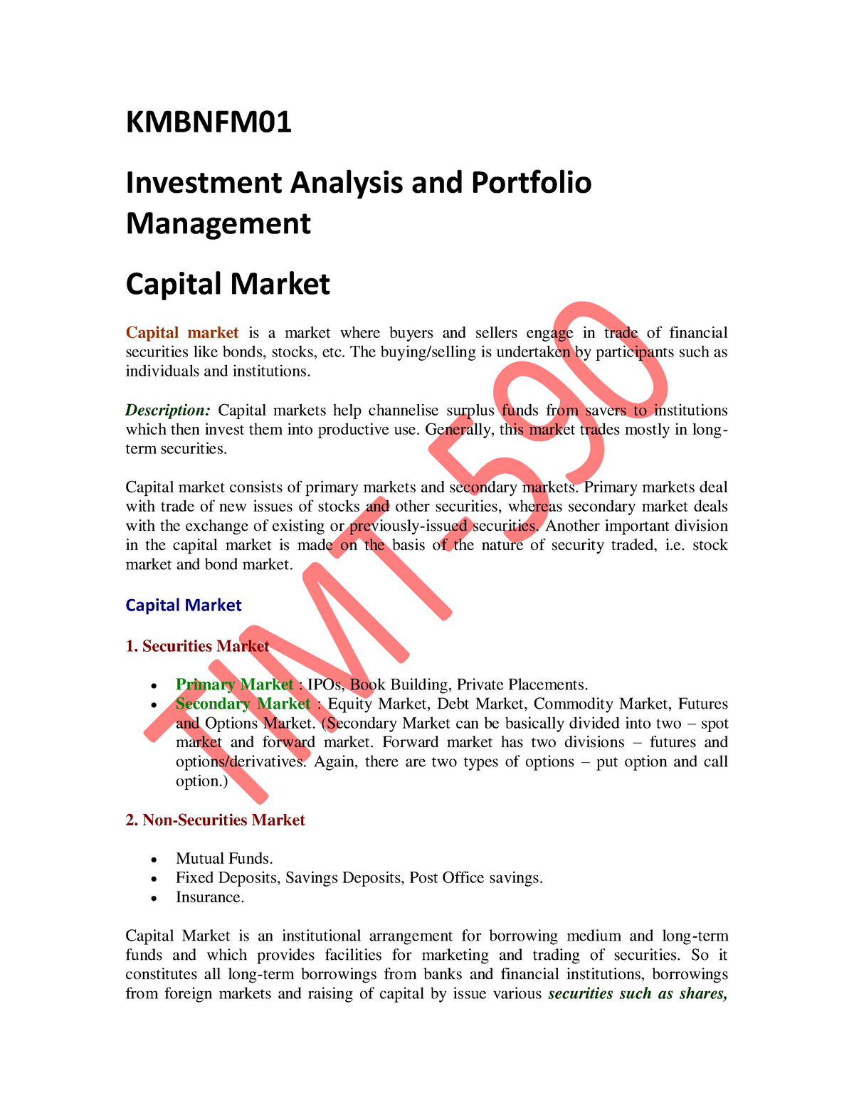 Kmbnfm 01 Investment Analysis And Portfolio Managemen - KMBNFM ...