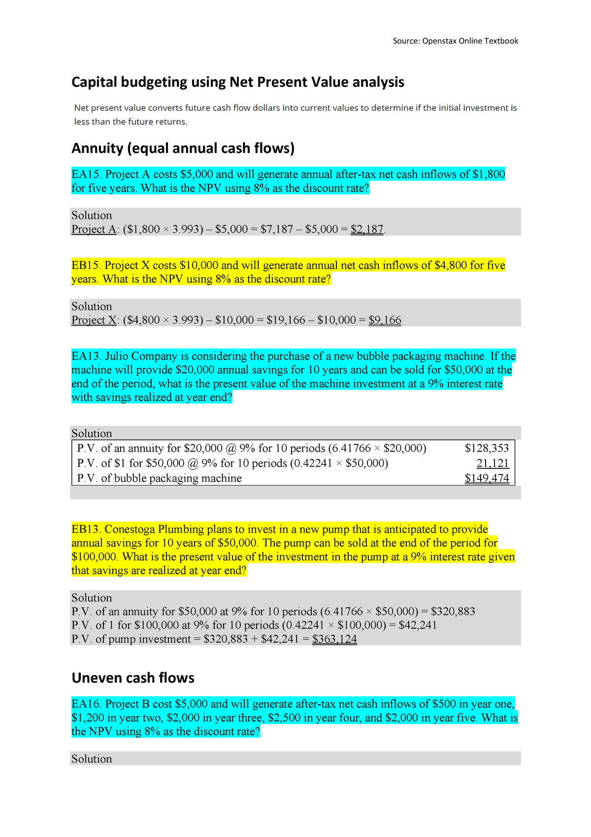 1-net-present-value-analysis-entry-exercises-with-solutions-capital