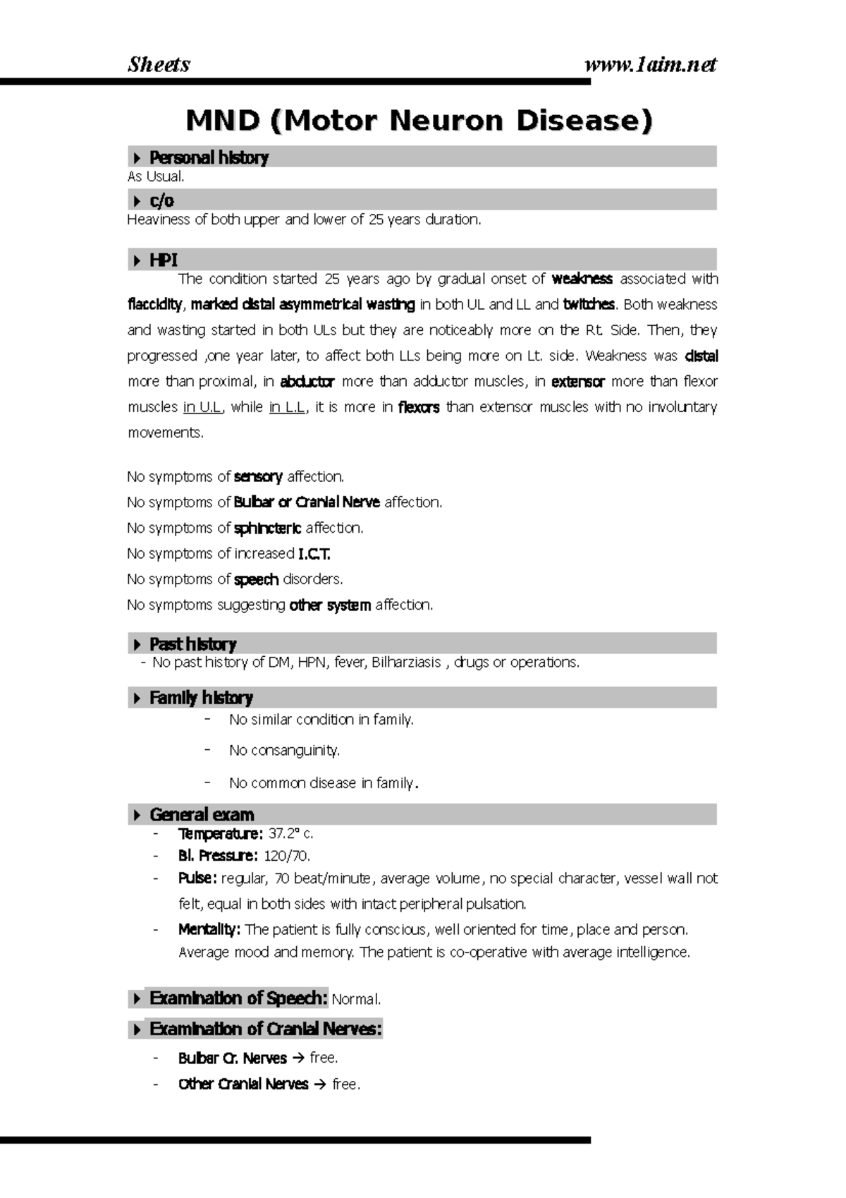Motor Neuron Disease - Sheets 1aim MND (Motor Neuron Disease)MND (Motor ...