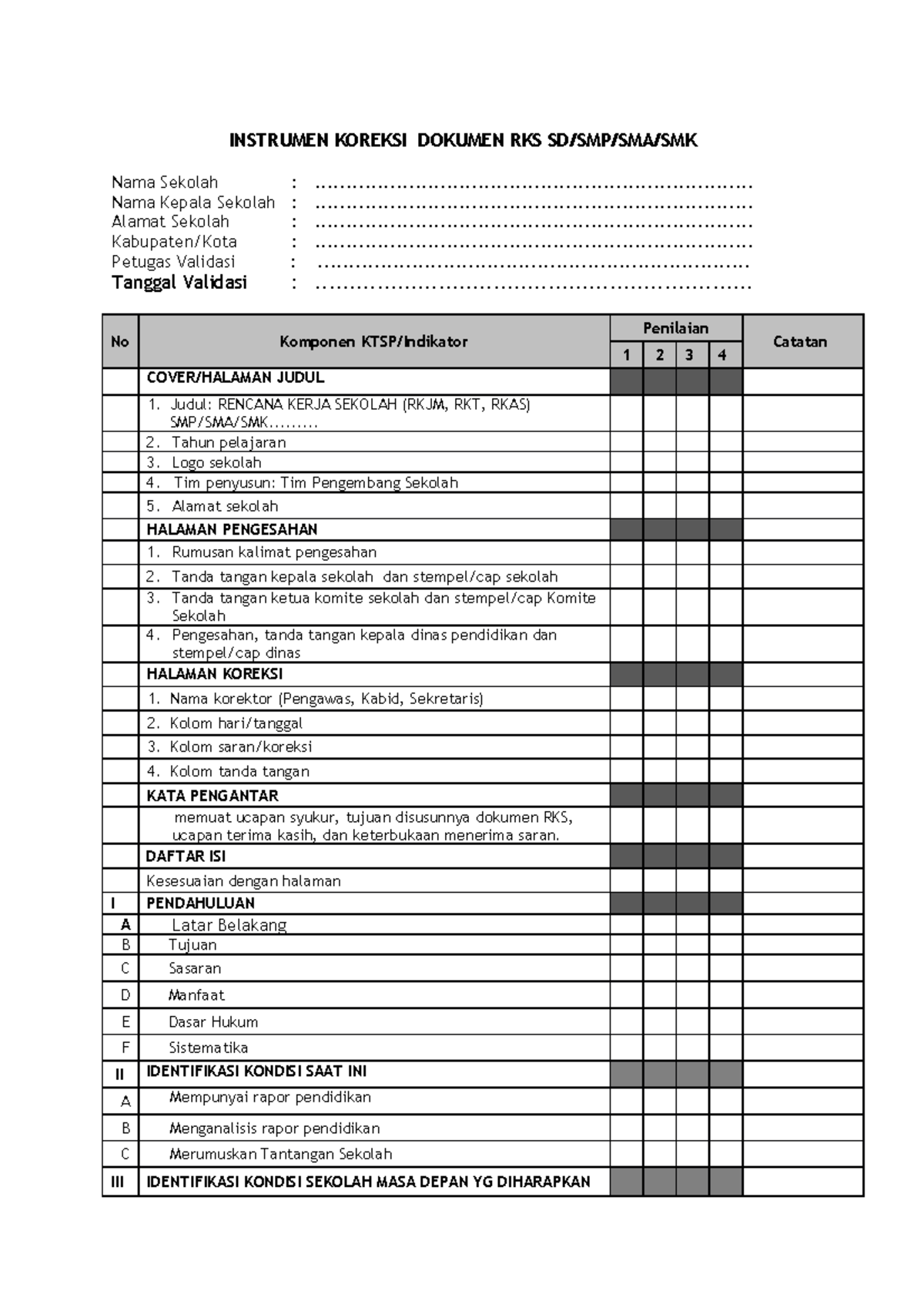 Salinan instrumen-telaah-rks - INSTRUMEN KOREKSI DOKUMEN RKS SD/SMP/SMA ...
