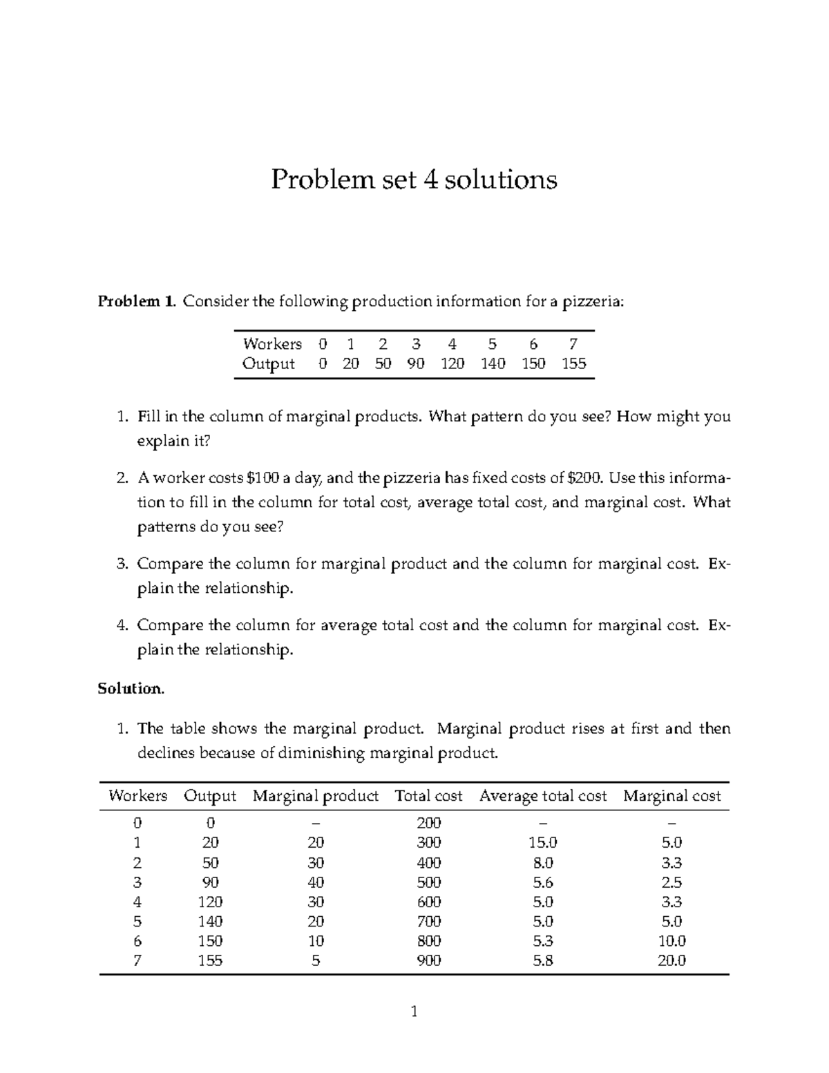 Problem Set 4 Solutions - Problem Set 4 Solutions Problem 1. Consider ...