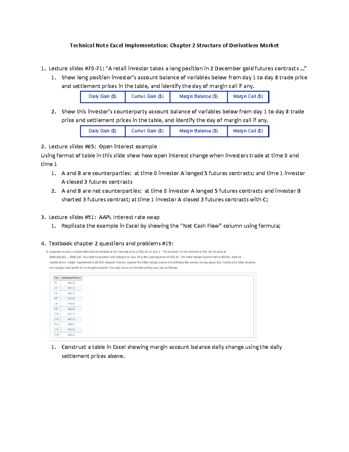 Technical note Excel implementation-Chapter 2 Structure of Derivatives ...