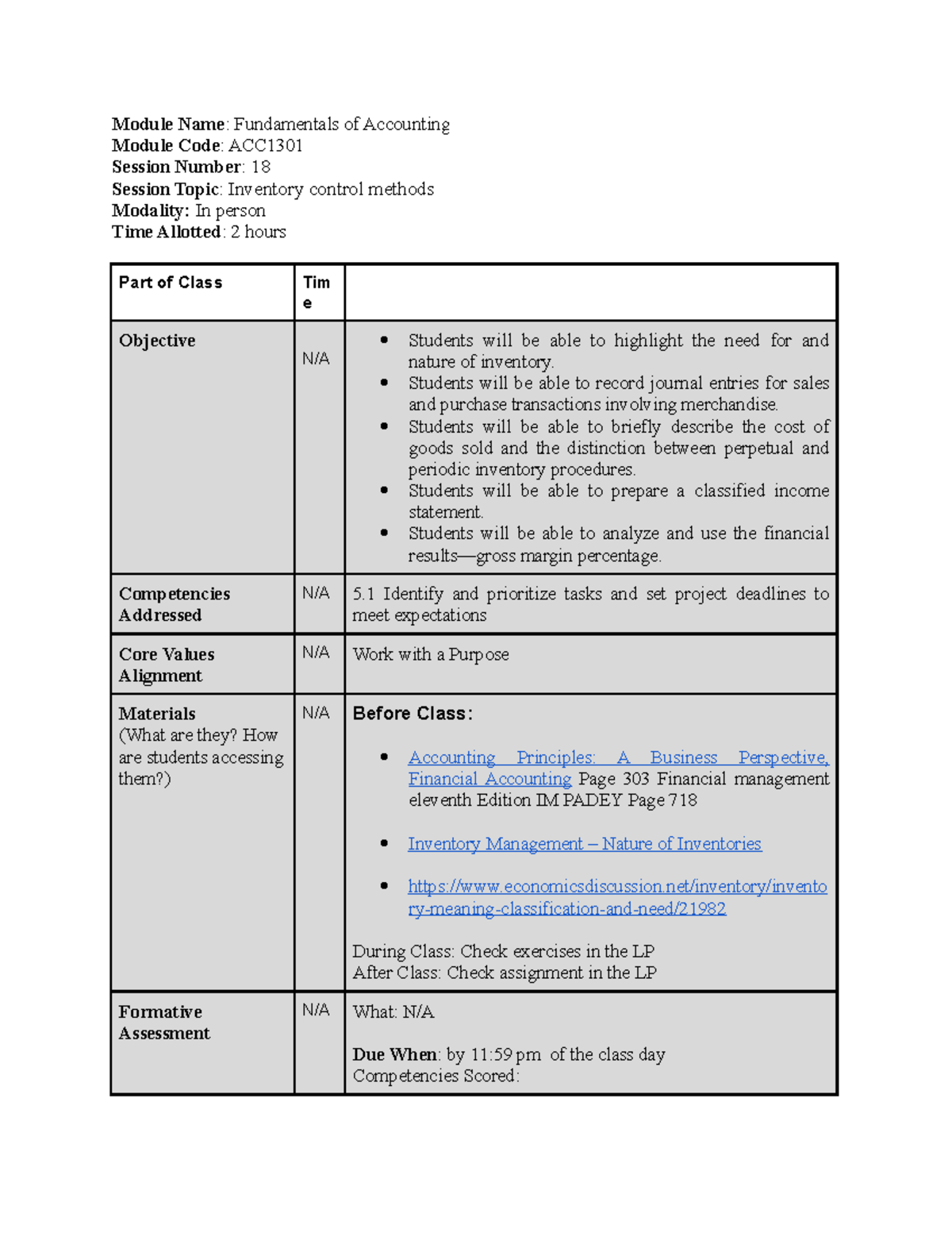 Session 18 Inventory Control Method continued - Module Name ...