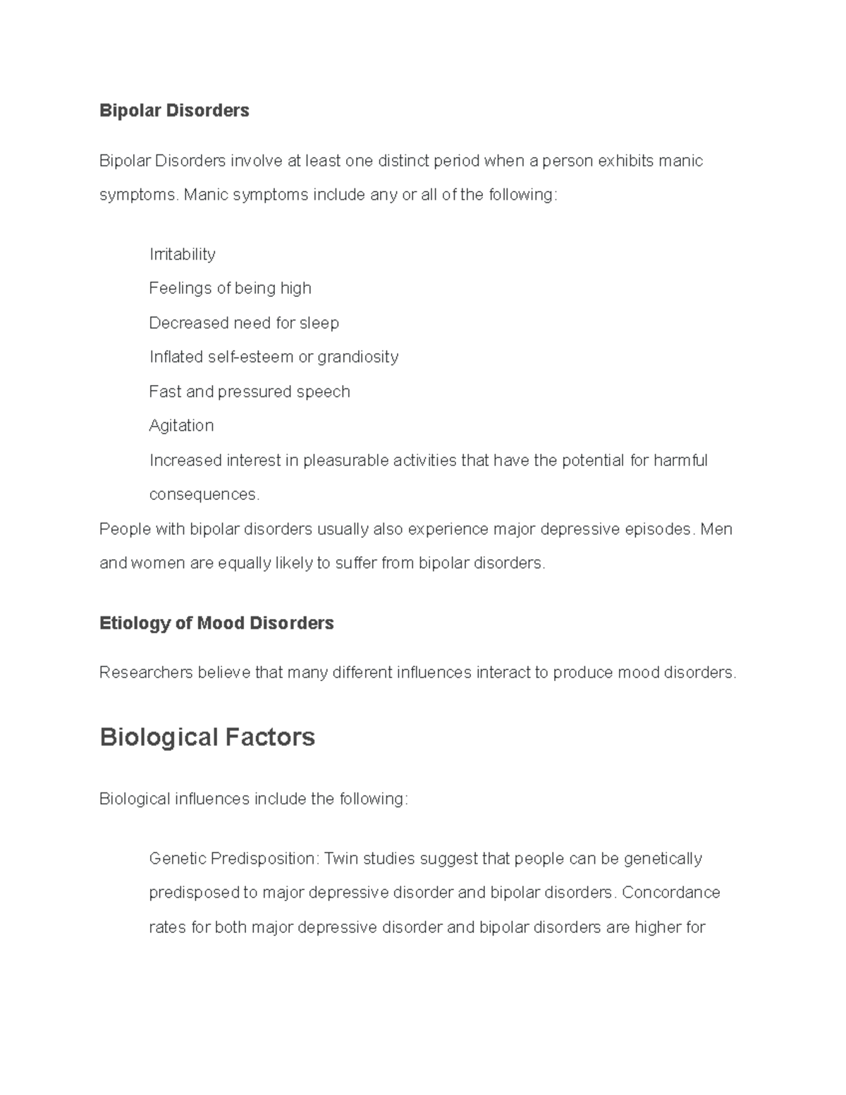 psych disorders in class notes - Bipolar Disorders Bipolar Disorders ...