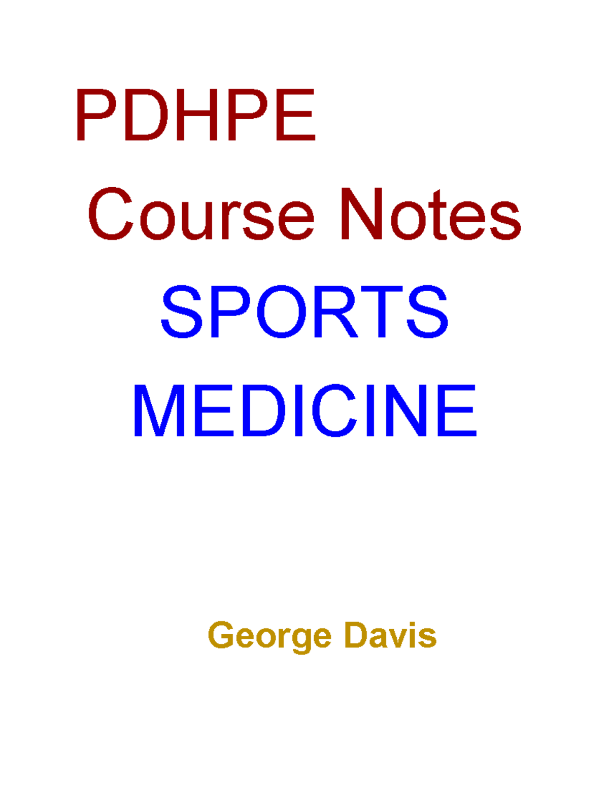 Copy of Option 3 Sports Medicine PDHPE Course Notes SPORTS MEDICINE