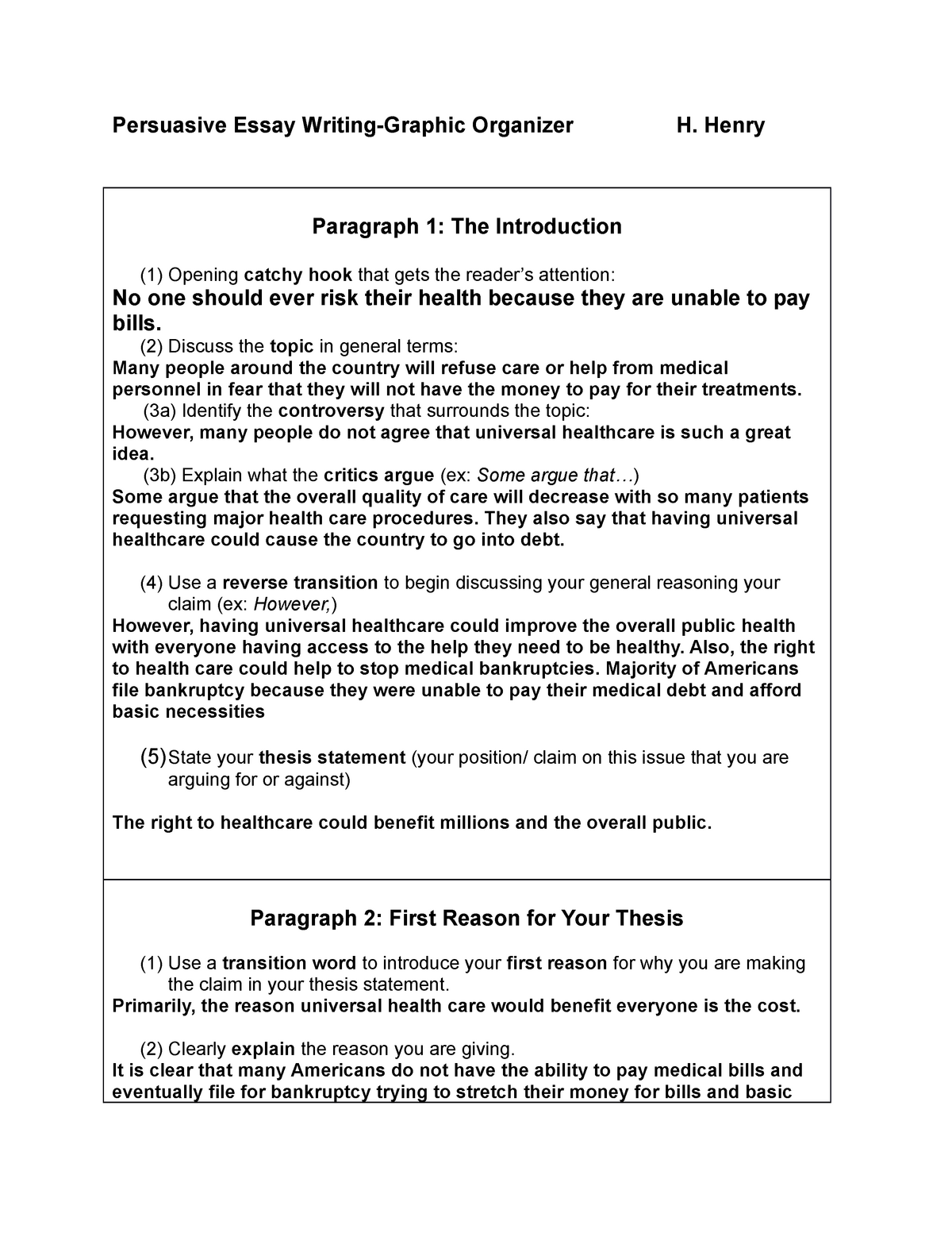 health care paragraph