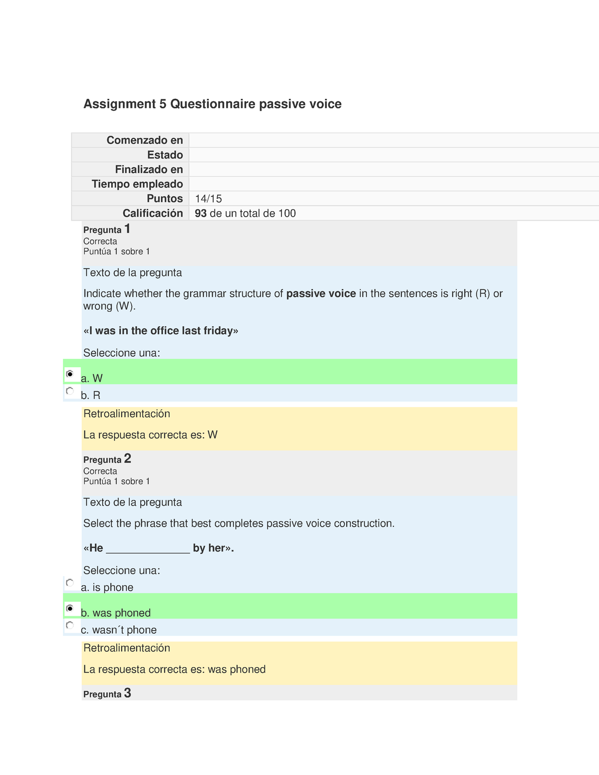 assignment 5 questionnaire passive voice ingles iv