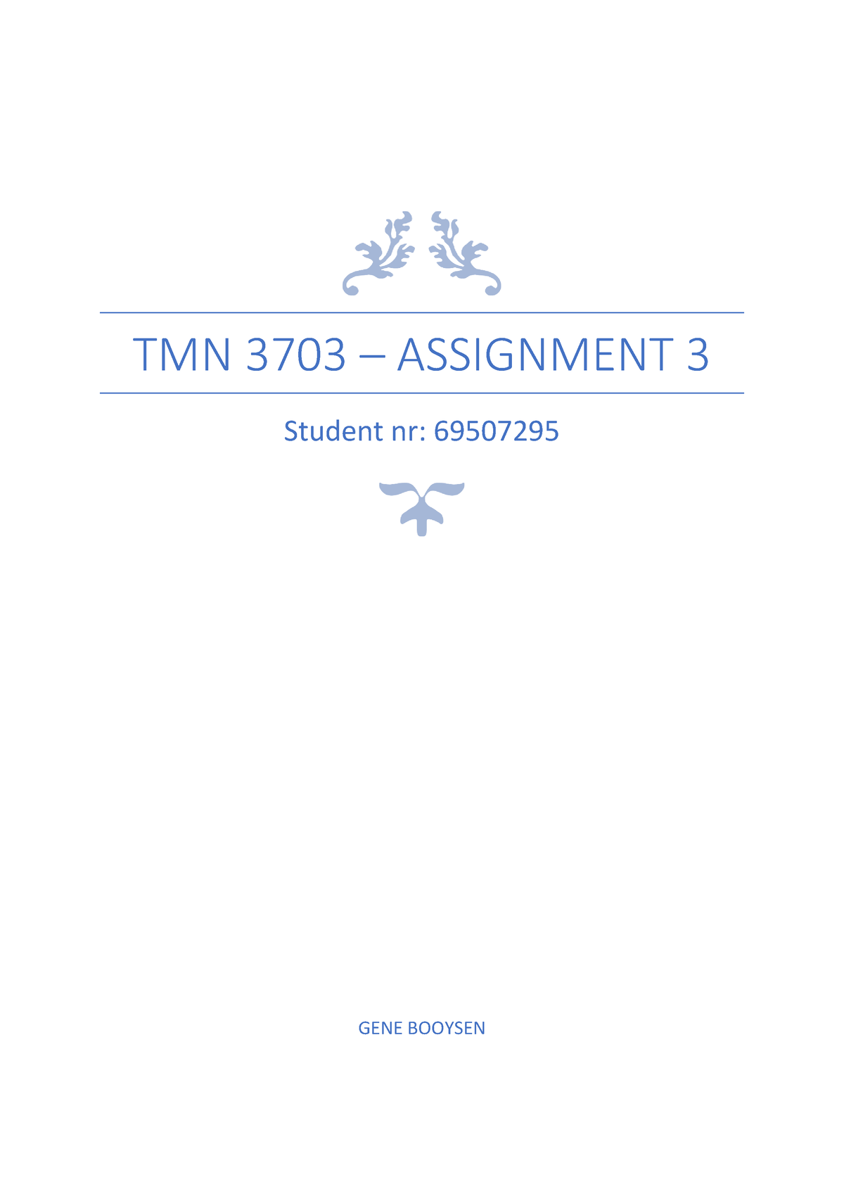 tmn3702 assignment 3 answers