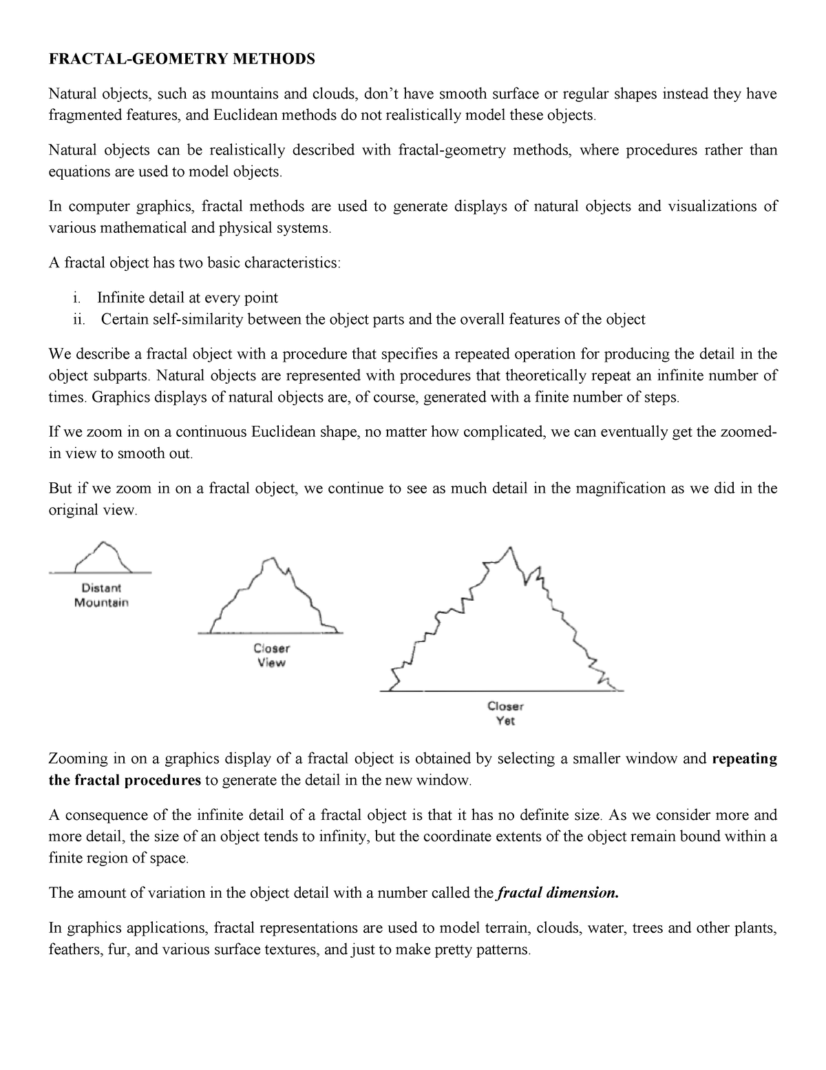 Fractal - Polygon Representation - FRACTAL-GEOMETRY METHODS Natural ...