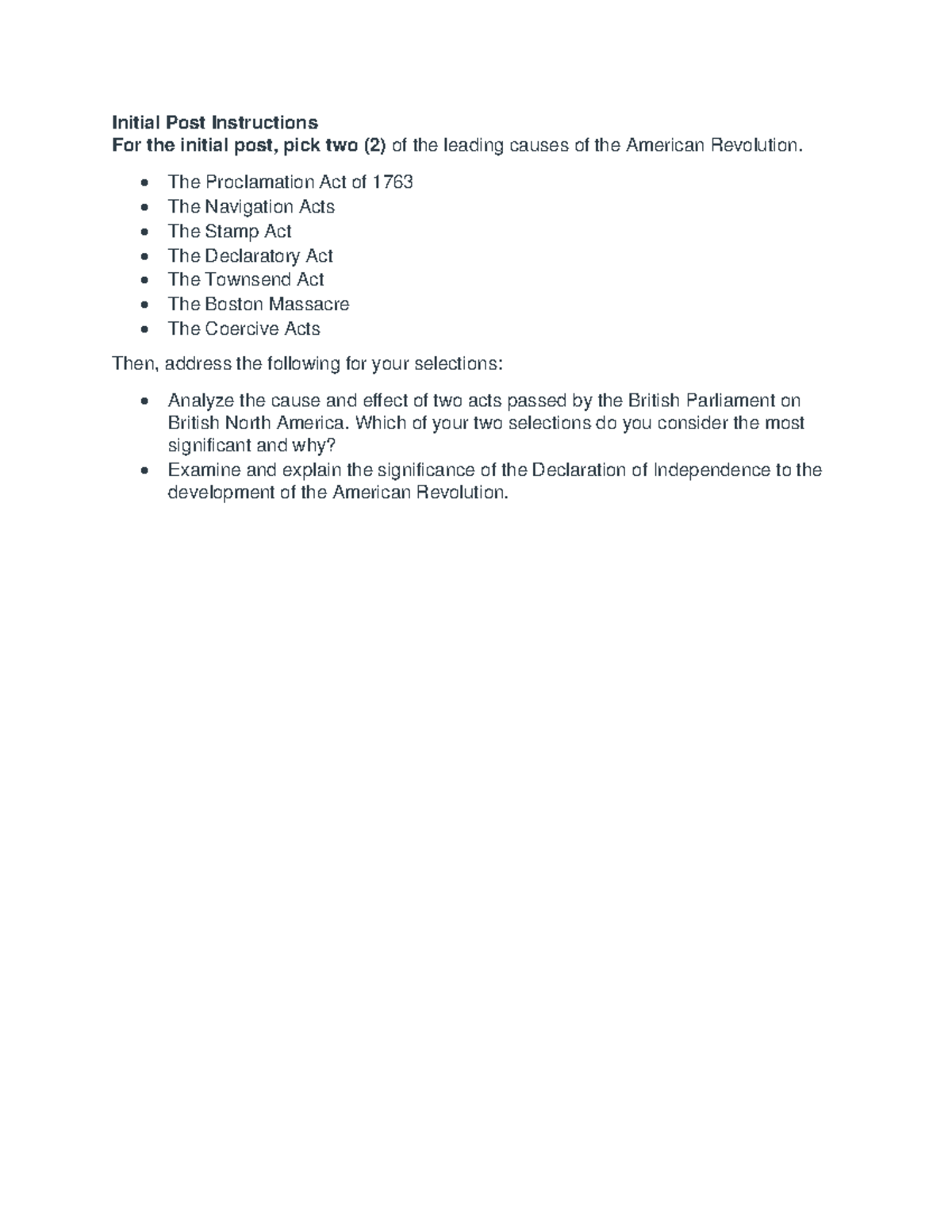 Week 2 Discussion 1 (10) - Initial Post Instructions For the initial ...
