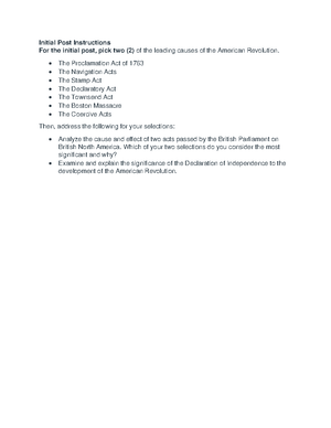 Week 2 Discussion 1 - Initial Post Instructions For the initial post ...