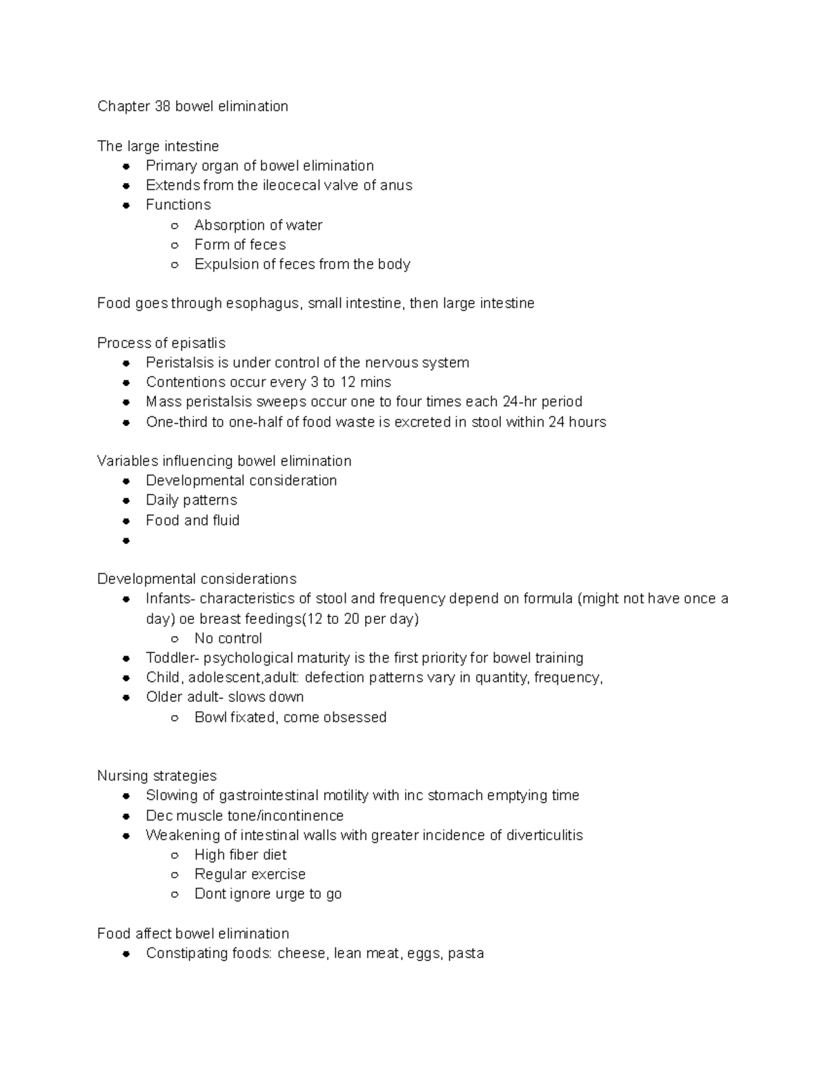 Chapter 38 Bowel Elimination - Chapter 38 Bowel Elimination The Large ...