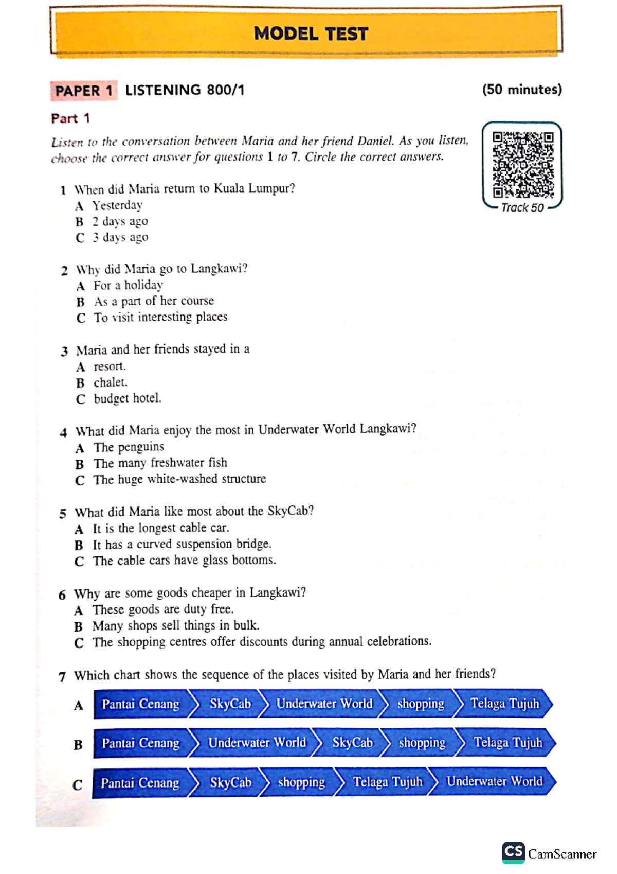 Listening Model Test 1 - MUET - MODEL TEST PAPER 1 LISTENING (50 ...
