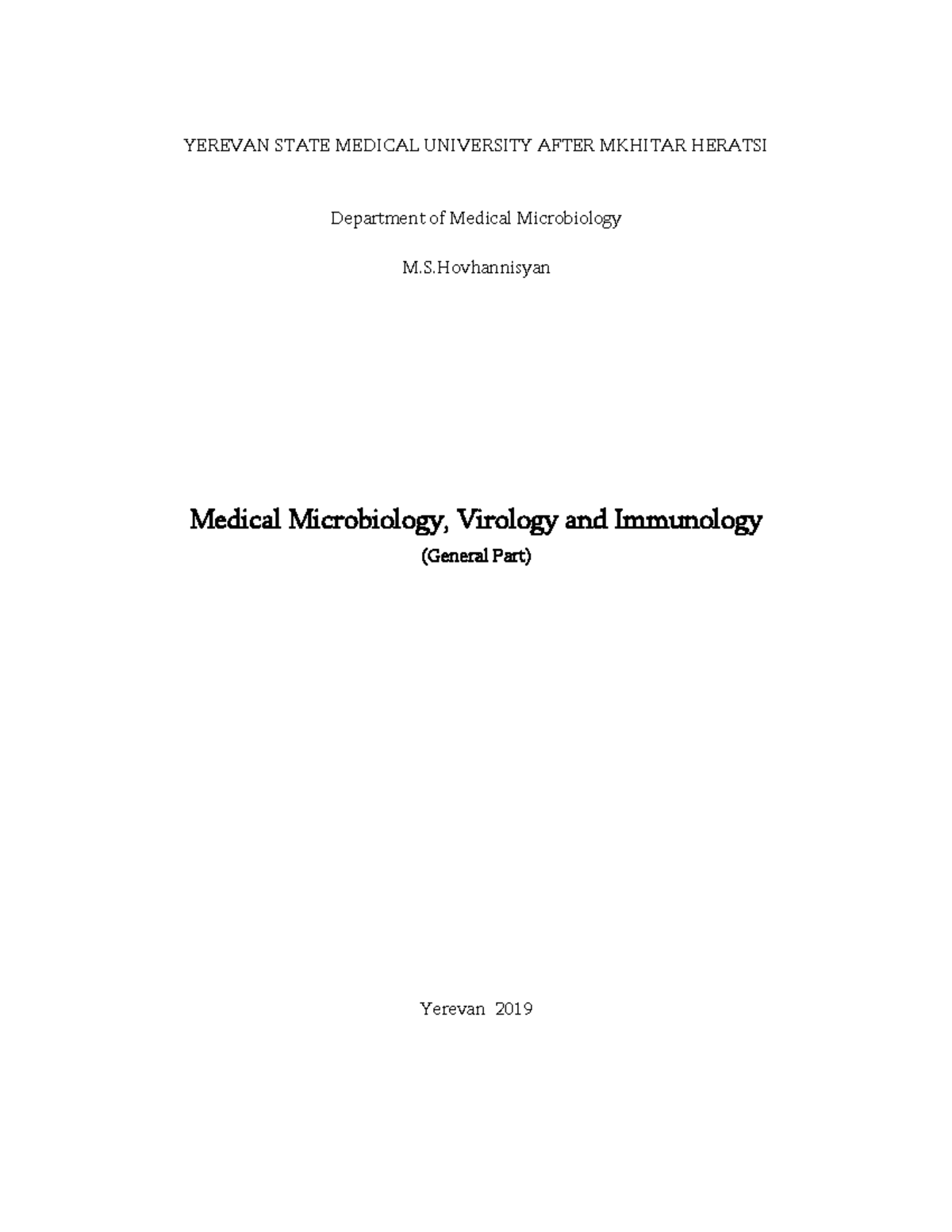 Microbiology - S Medical Microbiology, Virology and Immunology (General ...