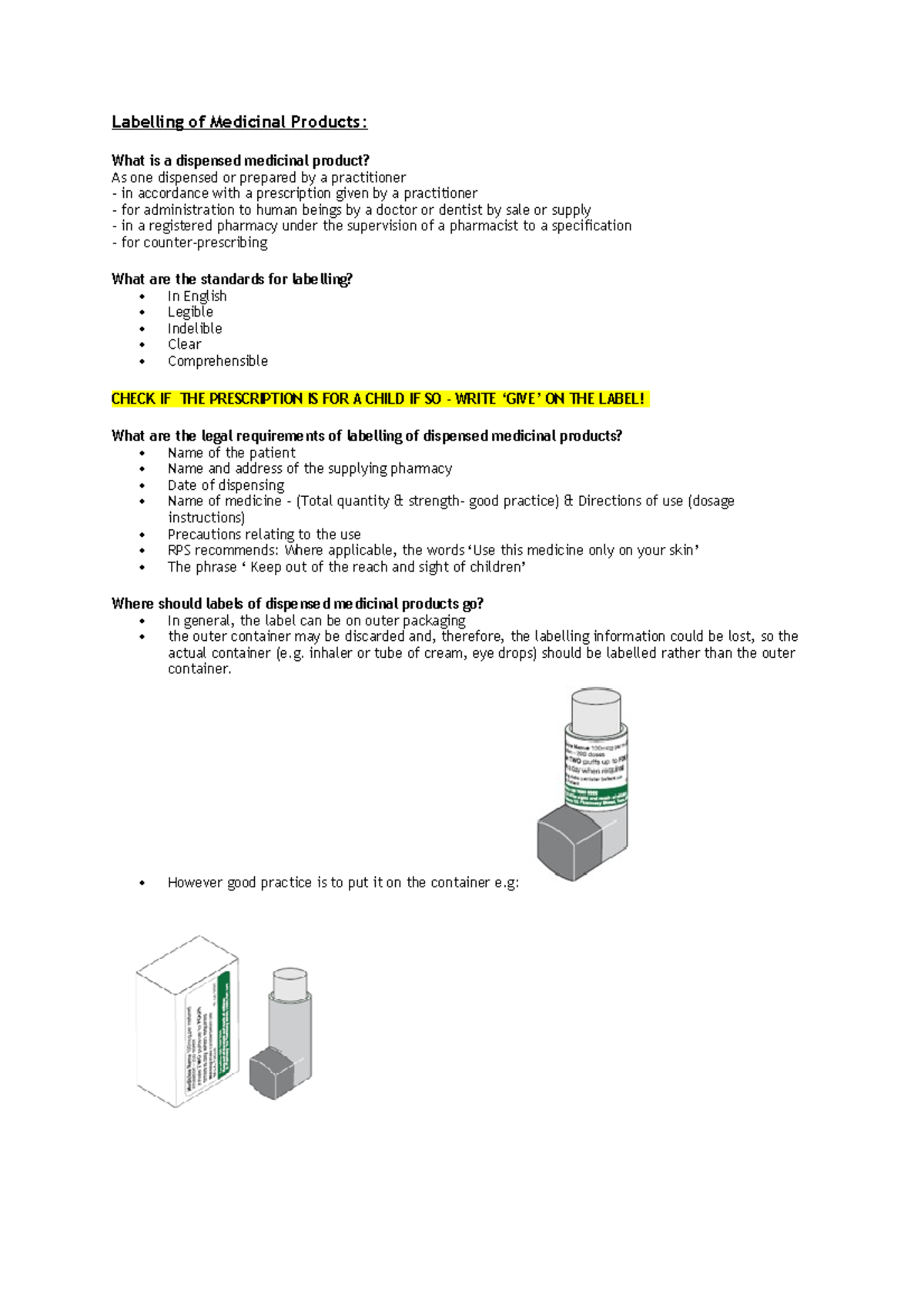 Labelling of Medicinal Products notes studocu - Labelling of Medicinal ...