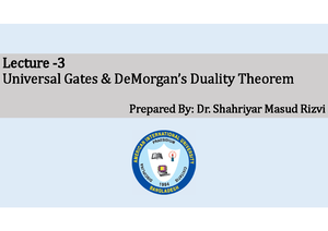 SP24 Mid Lecture 1a - Note - Lecture - 1a Logic Gates By Dr. Shahriyar ...