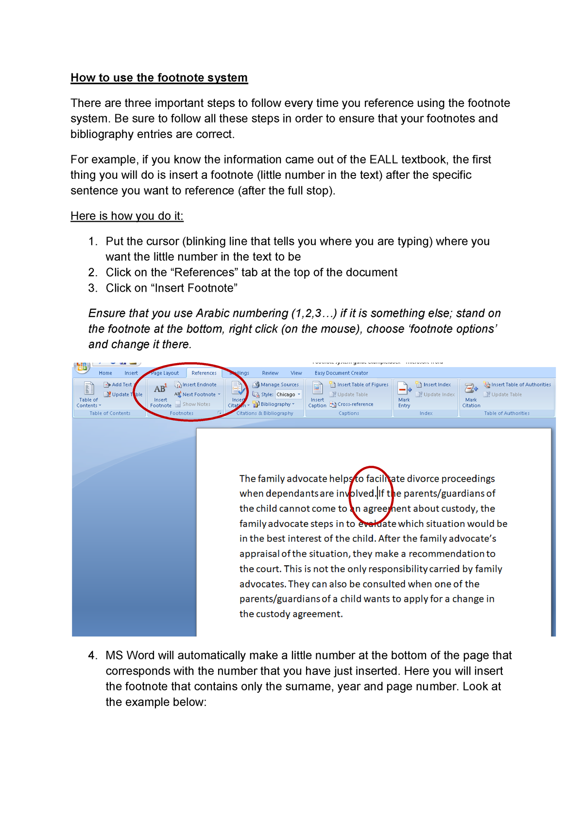 Referencing Footnote system guide - How to use the footnote system ...