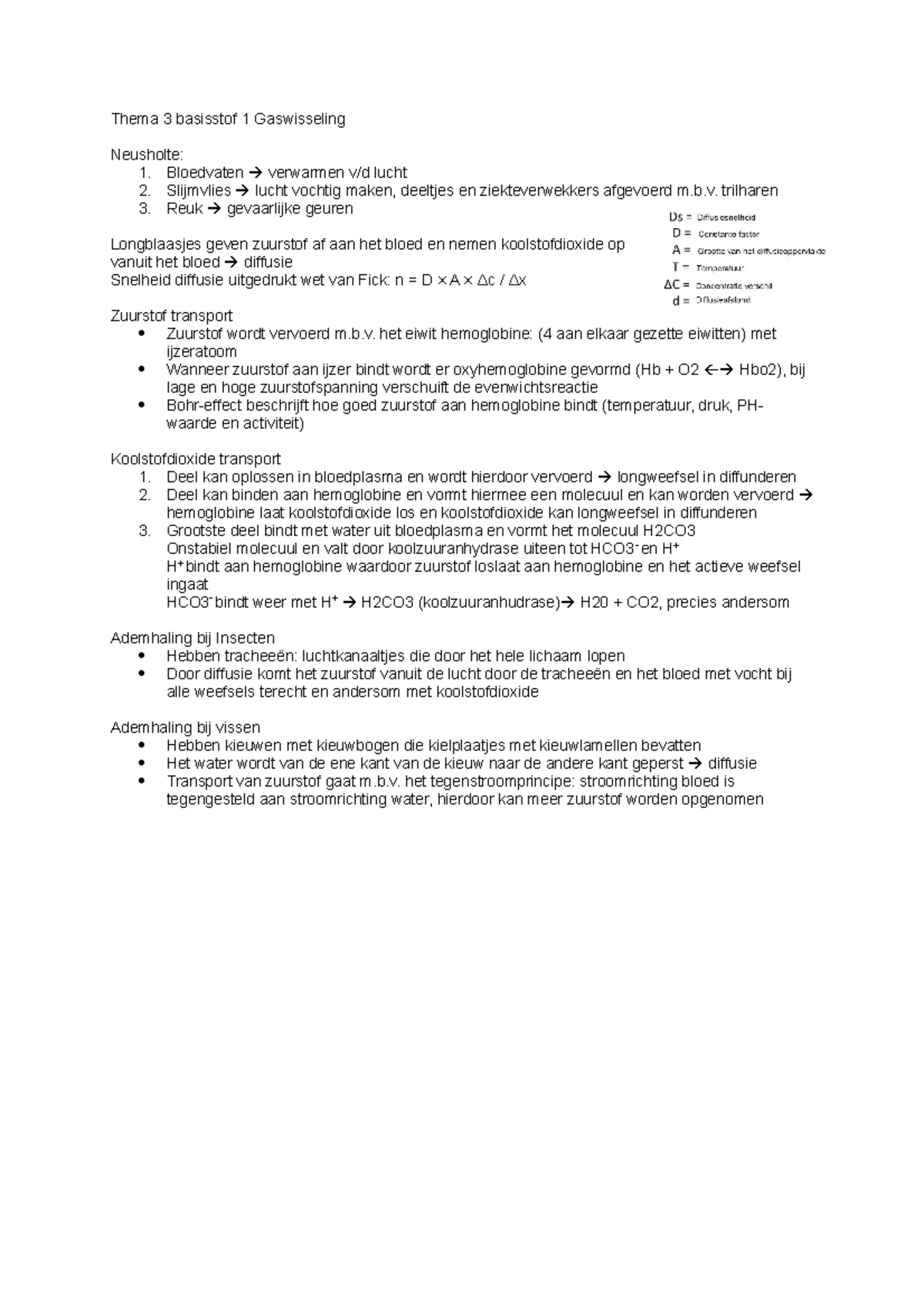 Thema 3 6a - Thema 3 Basisstof 1 Gaswisseling Neusholte: 1. Bloedvaten 