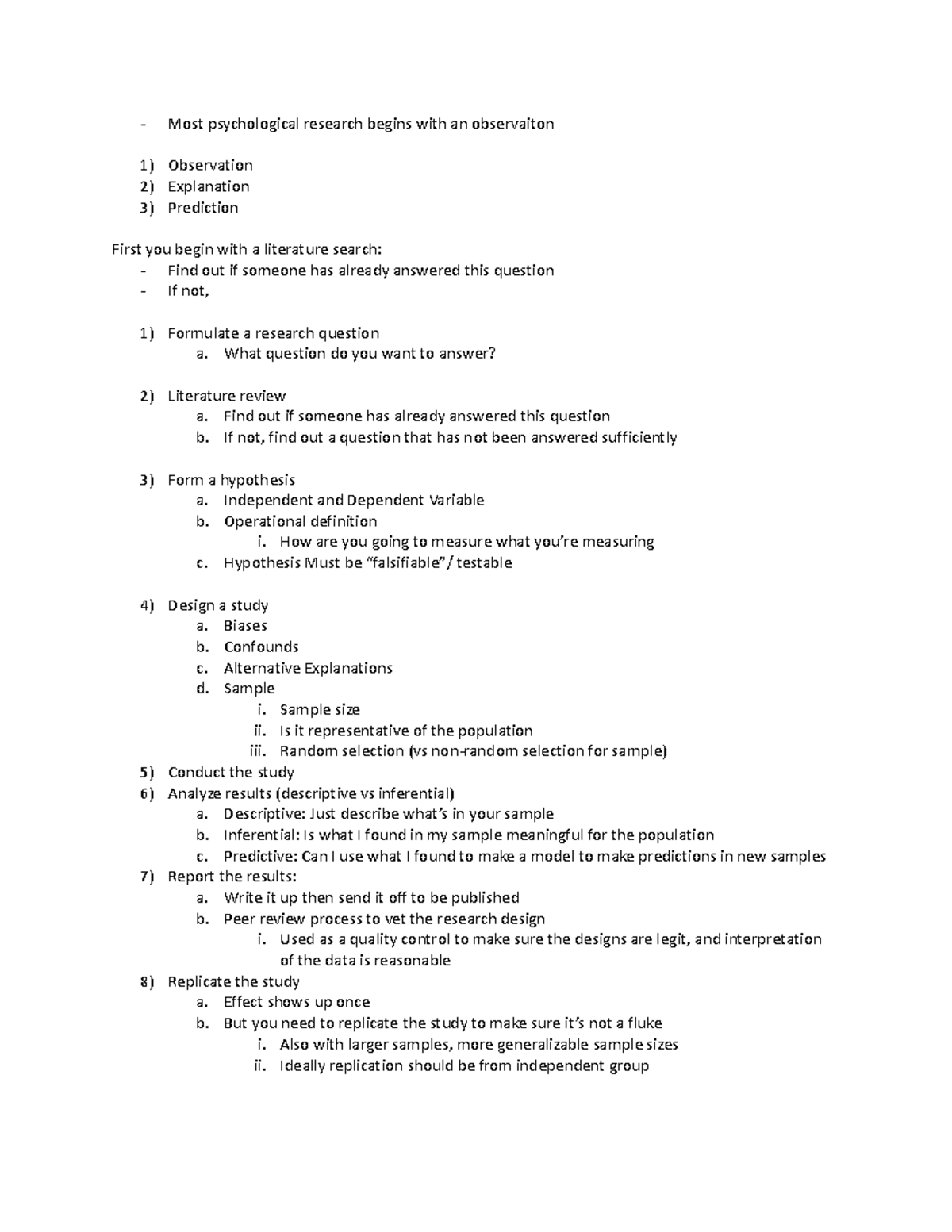 PSYC 001 1-18 - Introduction - Most psychological research begins with ...