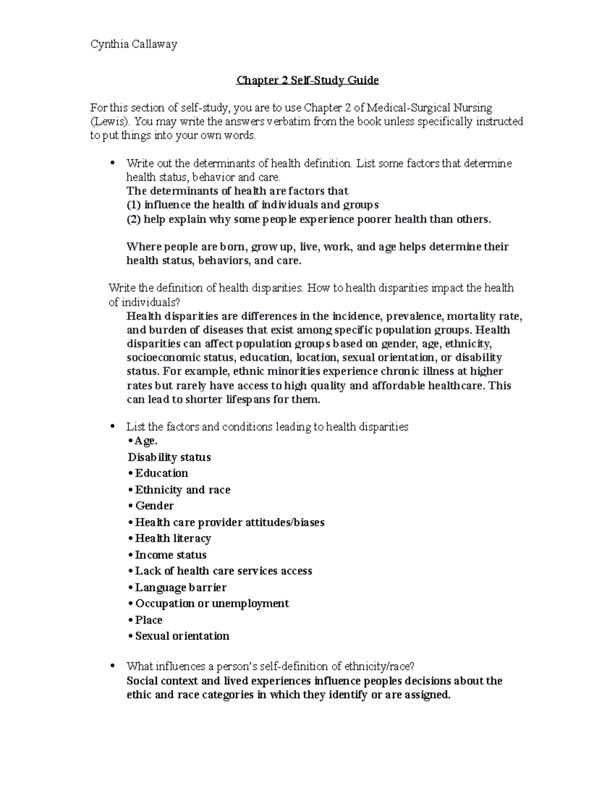 Ch. 2 Self study Final - ufofkjfkfoffk - Chapter 2 Self-Study Guide For ...