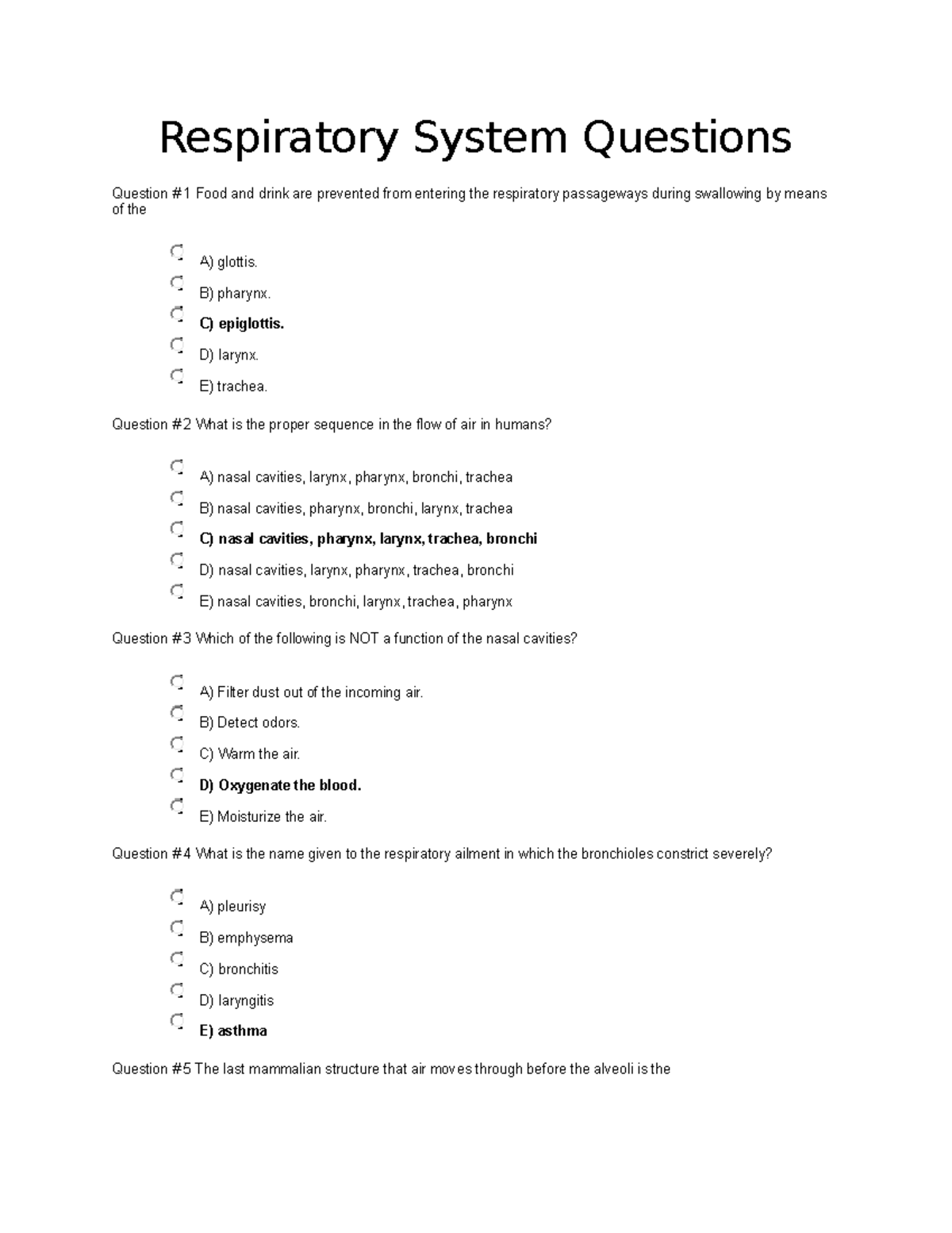 critical thinking questions on respiratory system