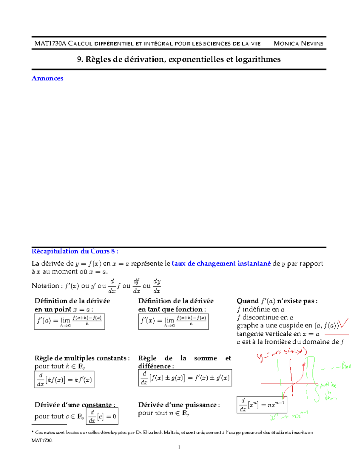 1730-2024 Cours 09vide - MAT1730A C ALCUL DIFF ERENTIEL ET INT ́ ́EGRAL ...