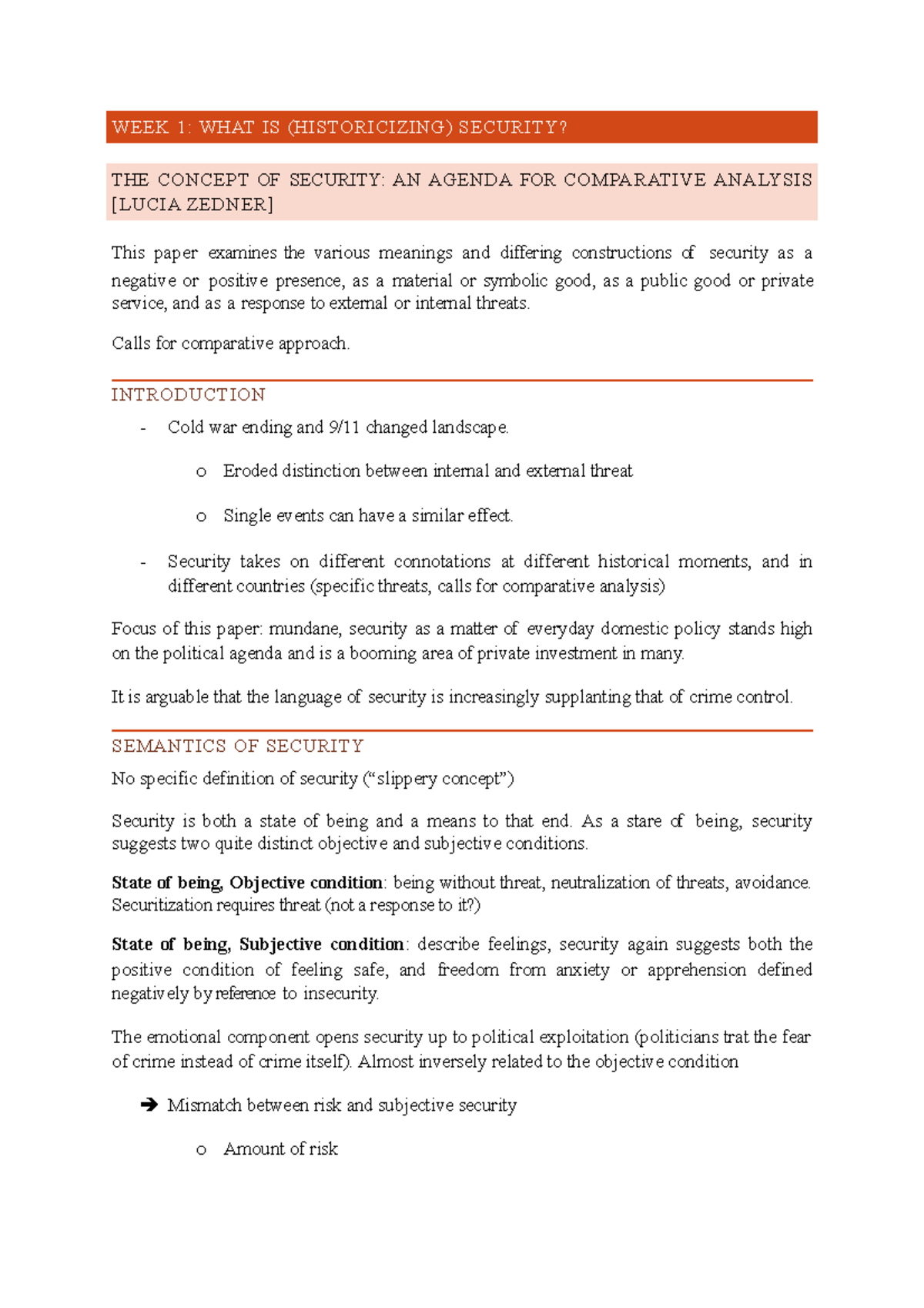 Reading Notes For All Articles Course Ir History Bachelors WEEK 1 