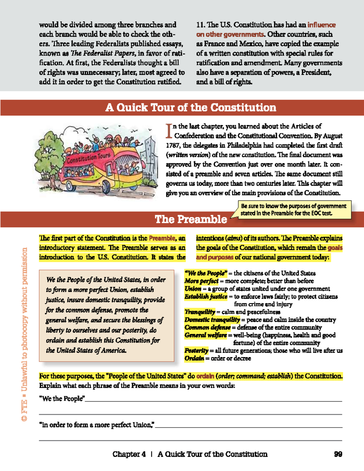 Taking apart the Preamble for Understanding - would be divided among ...