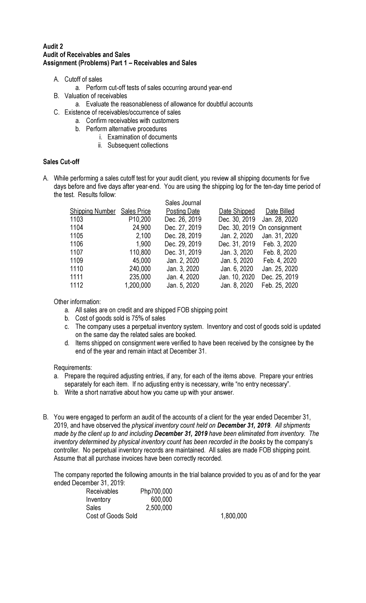 absolute assignment of receivables