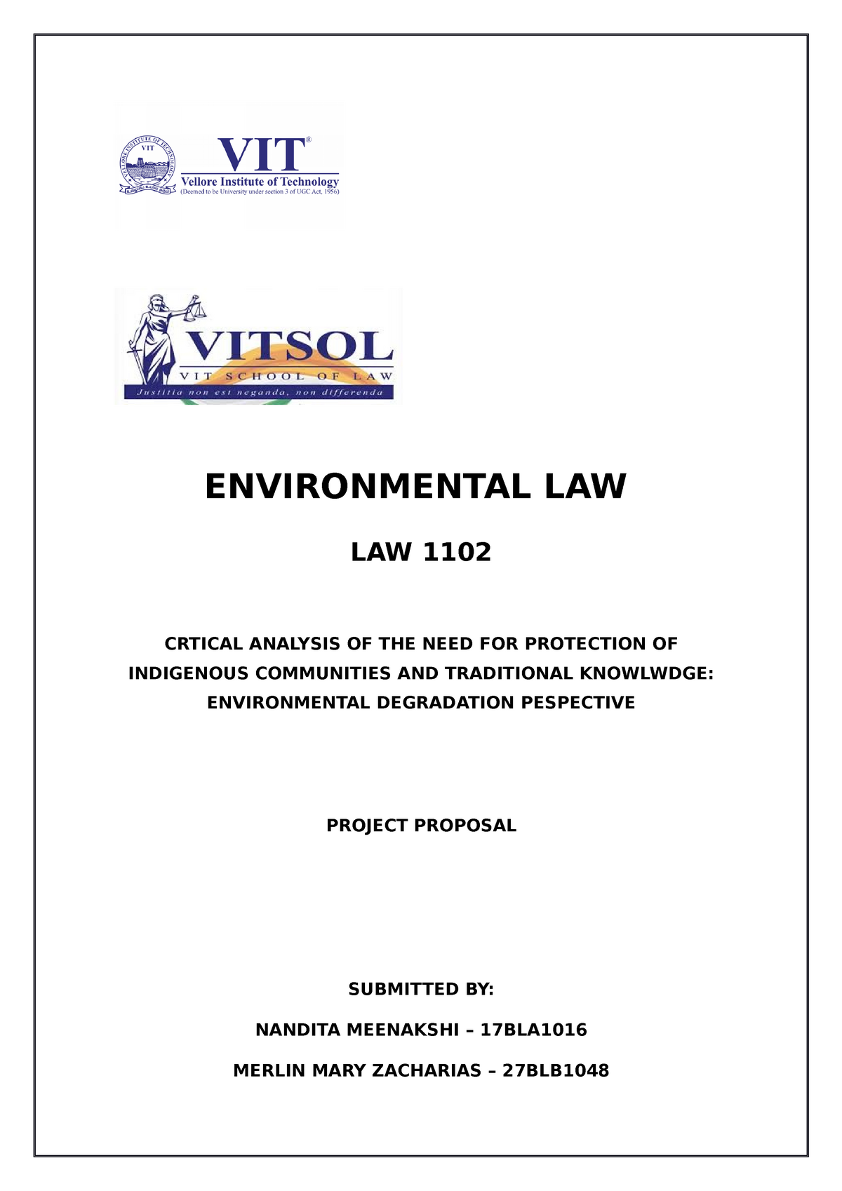 research proposal on environmental law