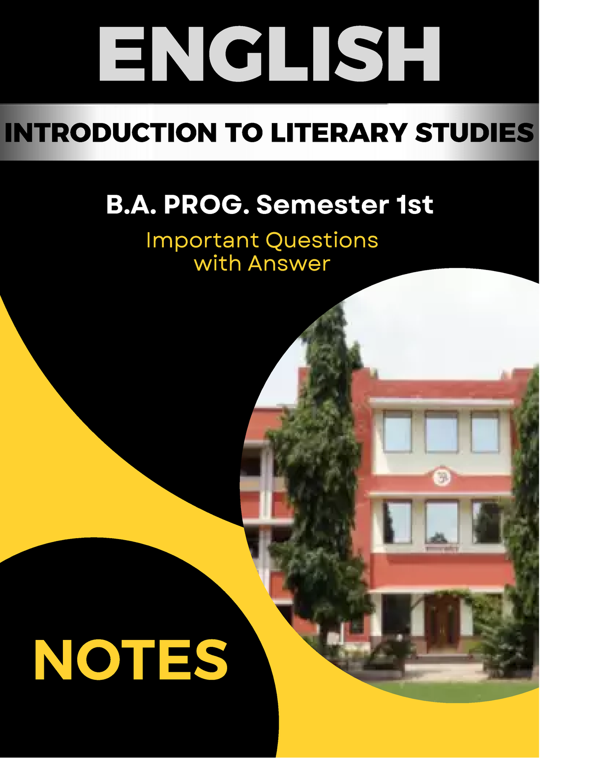 1st Introduction TO Literary Studies - NOTES INTRODUCTION TO LITERARY ...