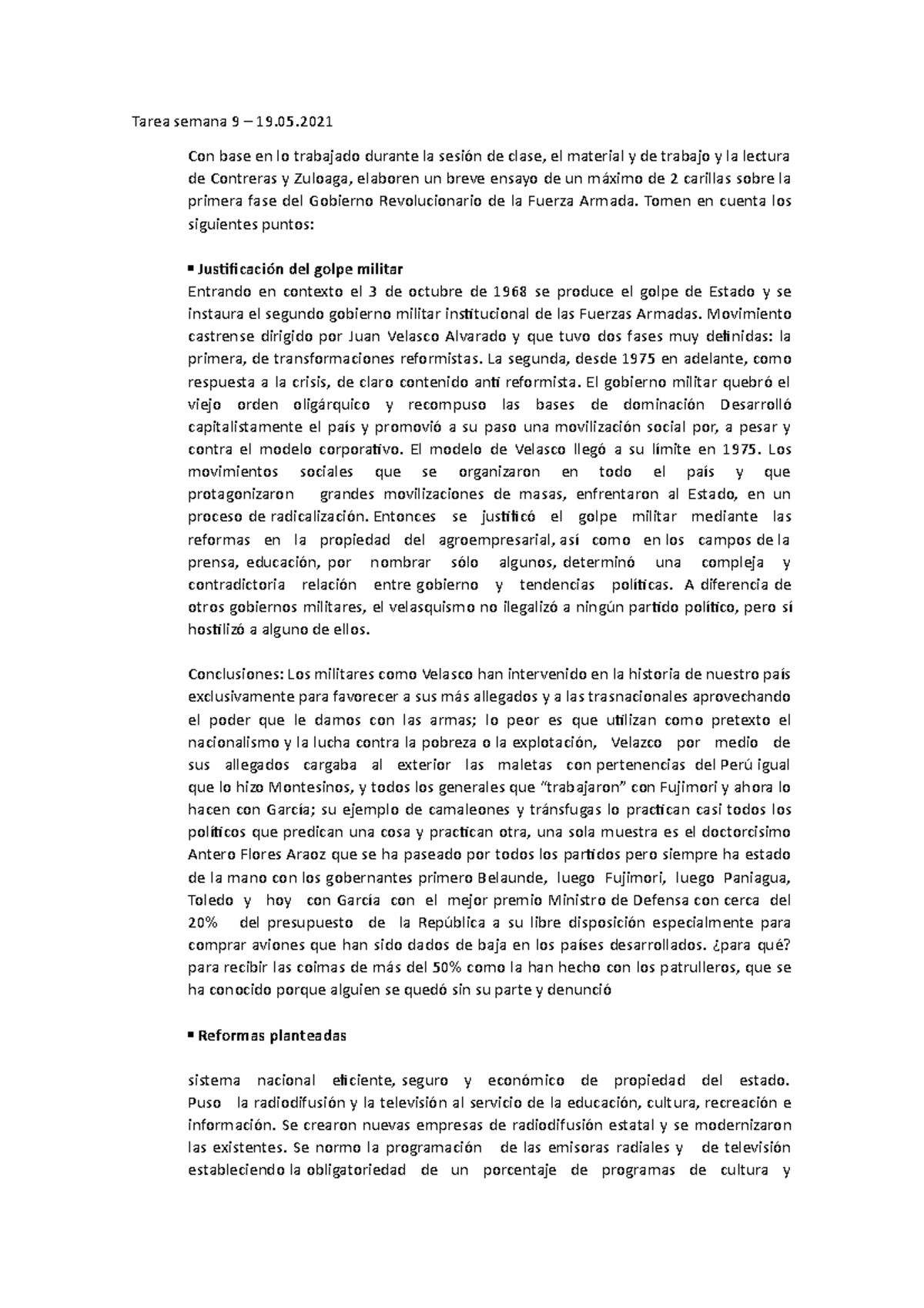 Tarea semana 9 – 19 - El abuso de los puestos o recursos públicos o el ...