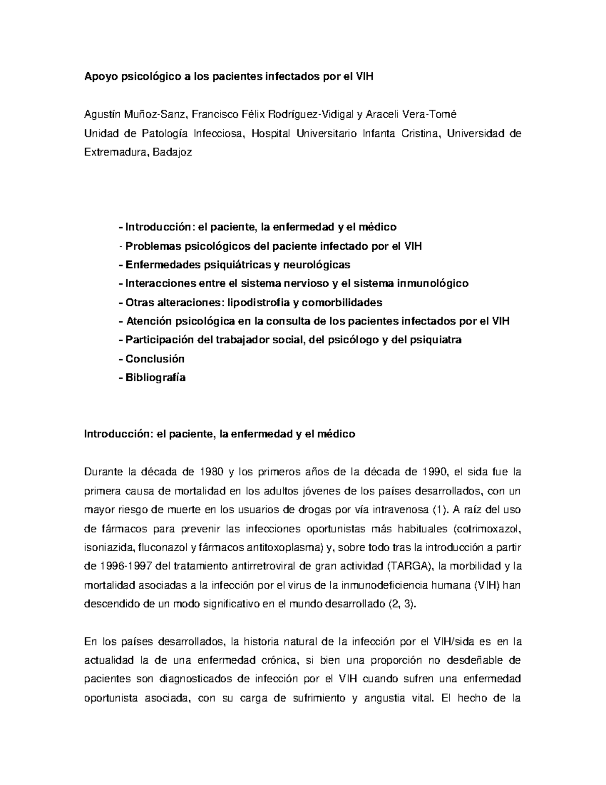 trastornos mentales en pacientes infectados por el virus de la inmunodeficiencia humana