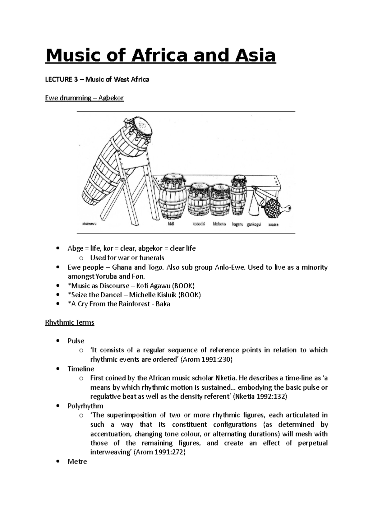 Lecture 3 Music of West Africa Music of Africa and Asia LECTURE 3