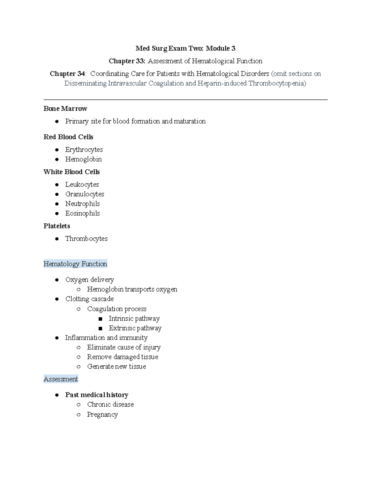 Med Surg Module 3 Exam 2 - exam 2 - Med Surg Exam Two: Module 3 Chapter ...