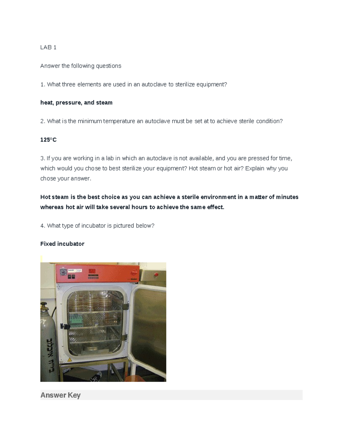 Lab exams 1 9 / Portage College study guide LAB 1 Answer the