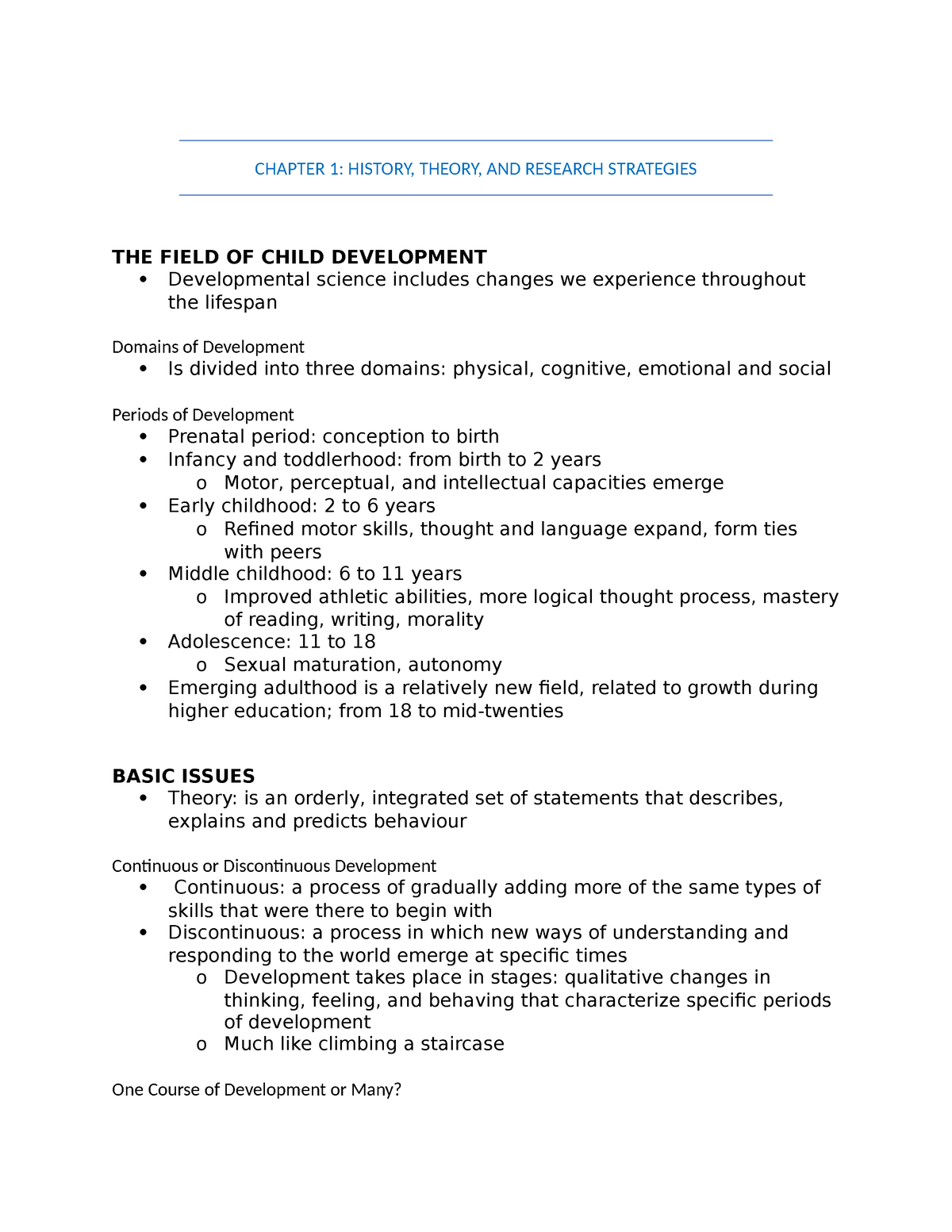 Chapter 1 - Psychology Notes - CHAPTER 1: HISTORY, THEORY, AND RESEARCH ...