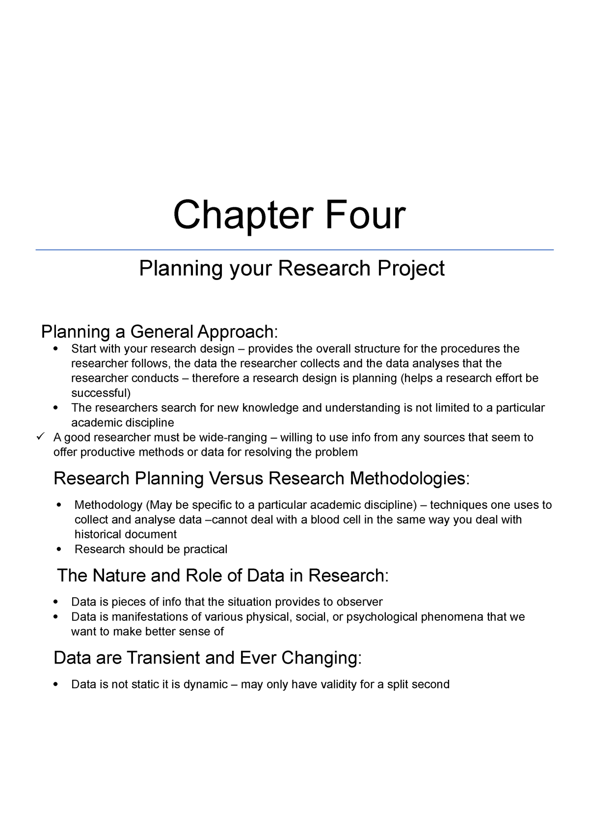 chapter four in research project