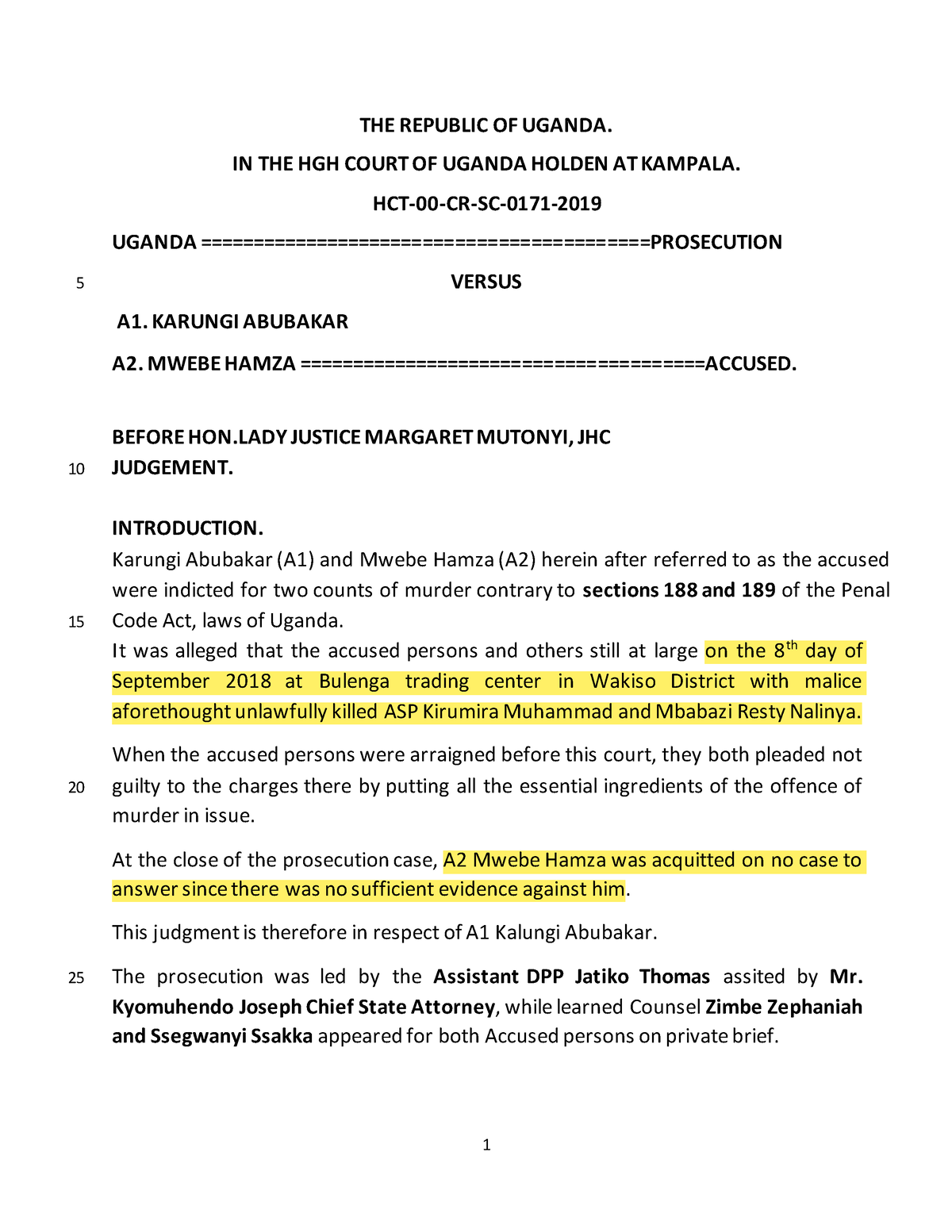 Uganda V Abubaker Kalungi 2023 Ughccrd 22 THE REPUBLIC OF UGANDA IN   Thumb 1200 1553 