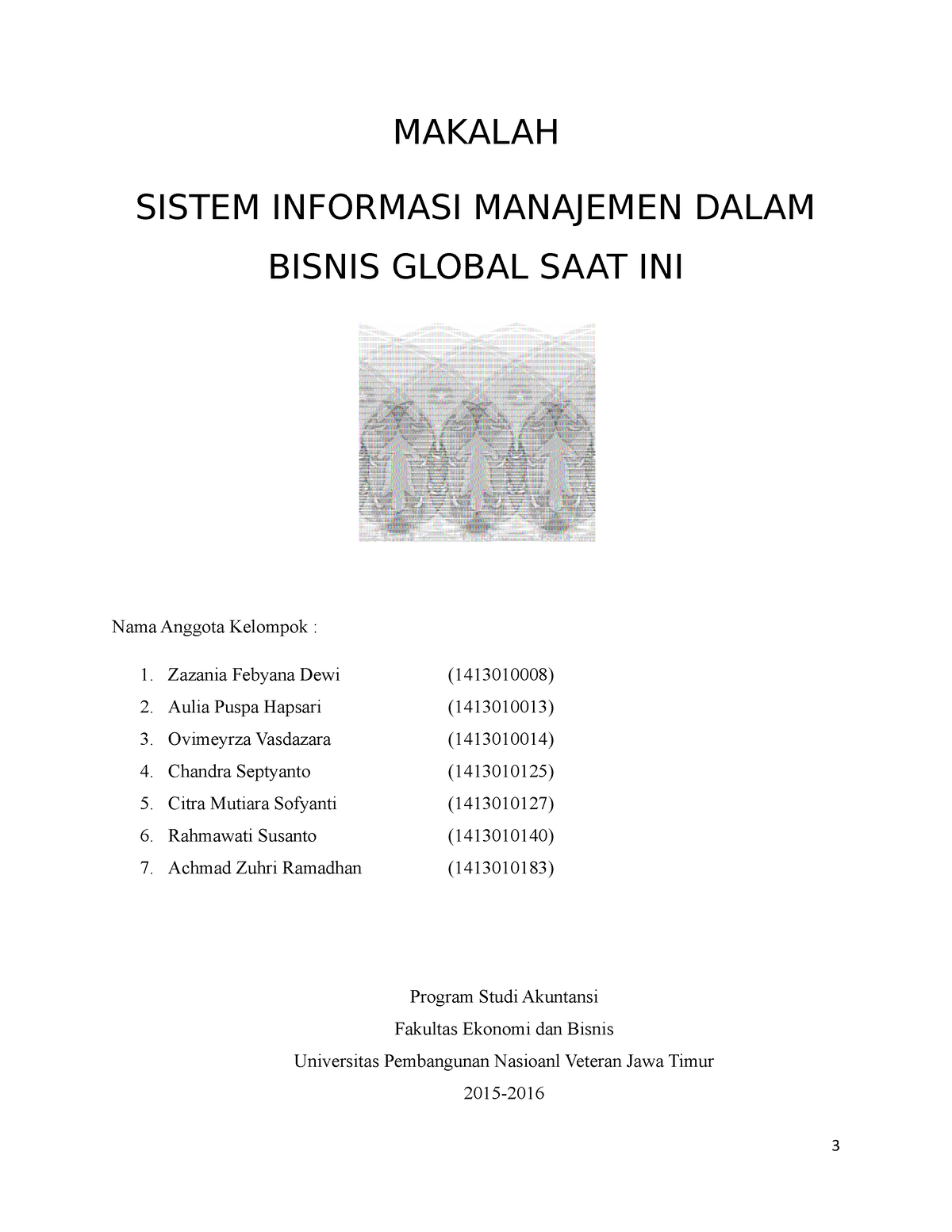 Sistem Informasi Manajemen Dalam Bisnis Makalah Sistem Informasi Manajemen Dalam Bisnis Global 