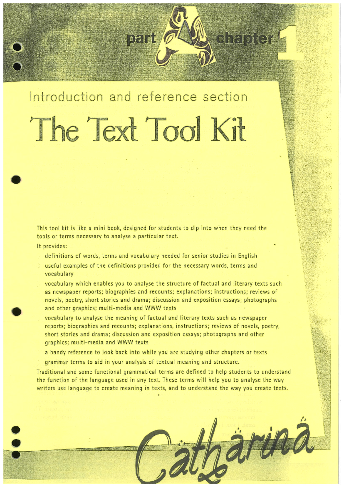 The Text Tool Kit - Studocu