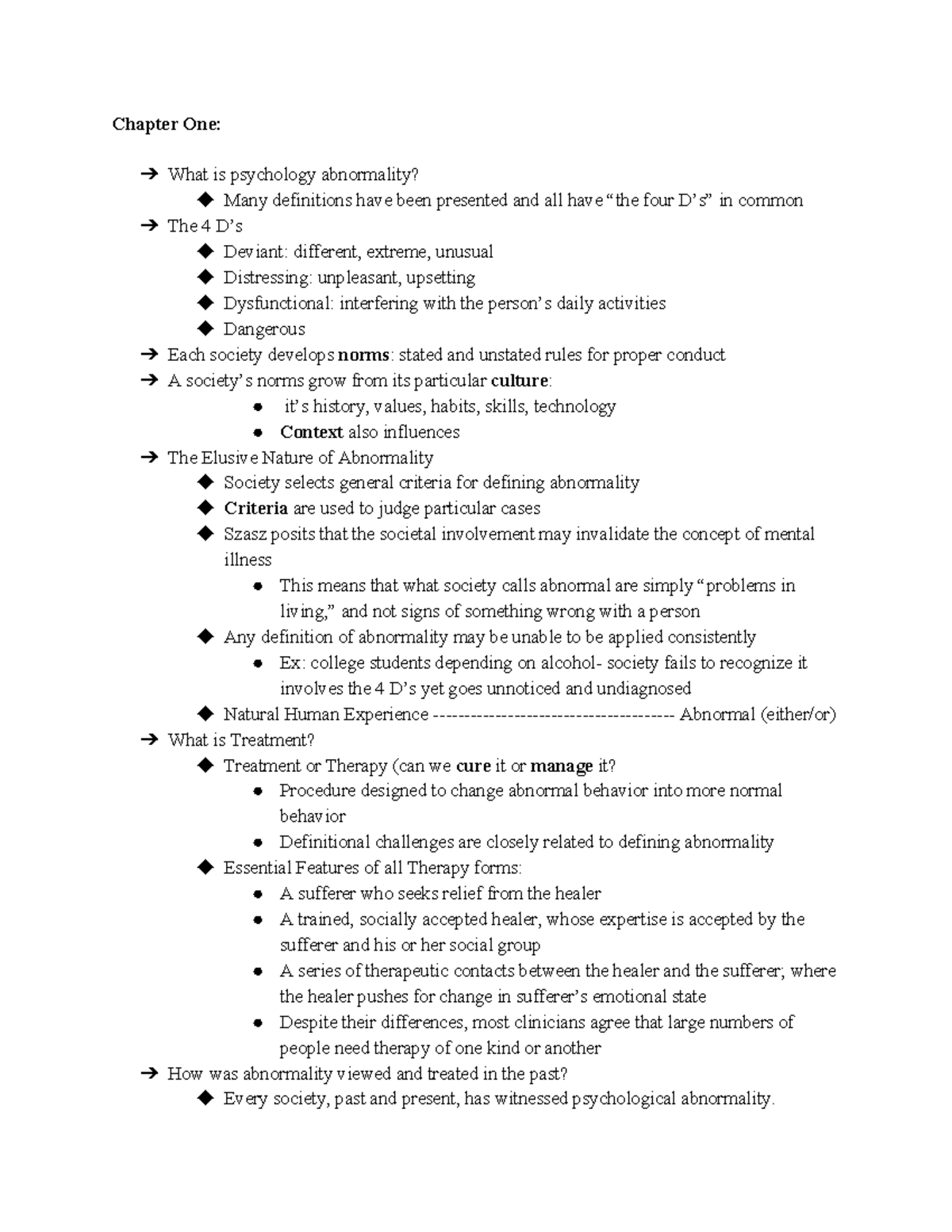 Abnormal Psychology Book Notes - Chapter One: What is psychology ...