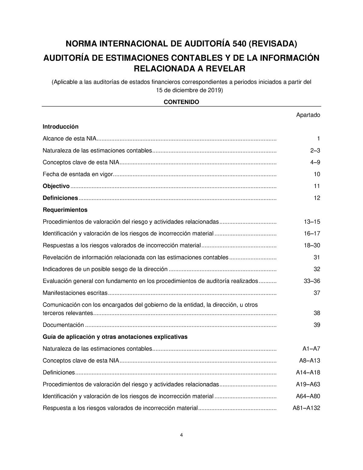 Nia 540 Norma Internacional De AuditorÍa 540 Revisada AuditorÍa De Estimaciones Contables Y 7106