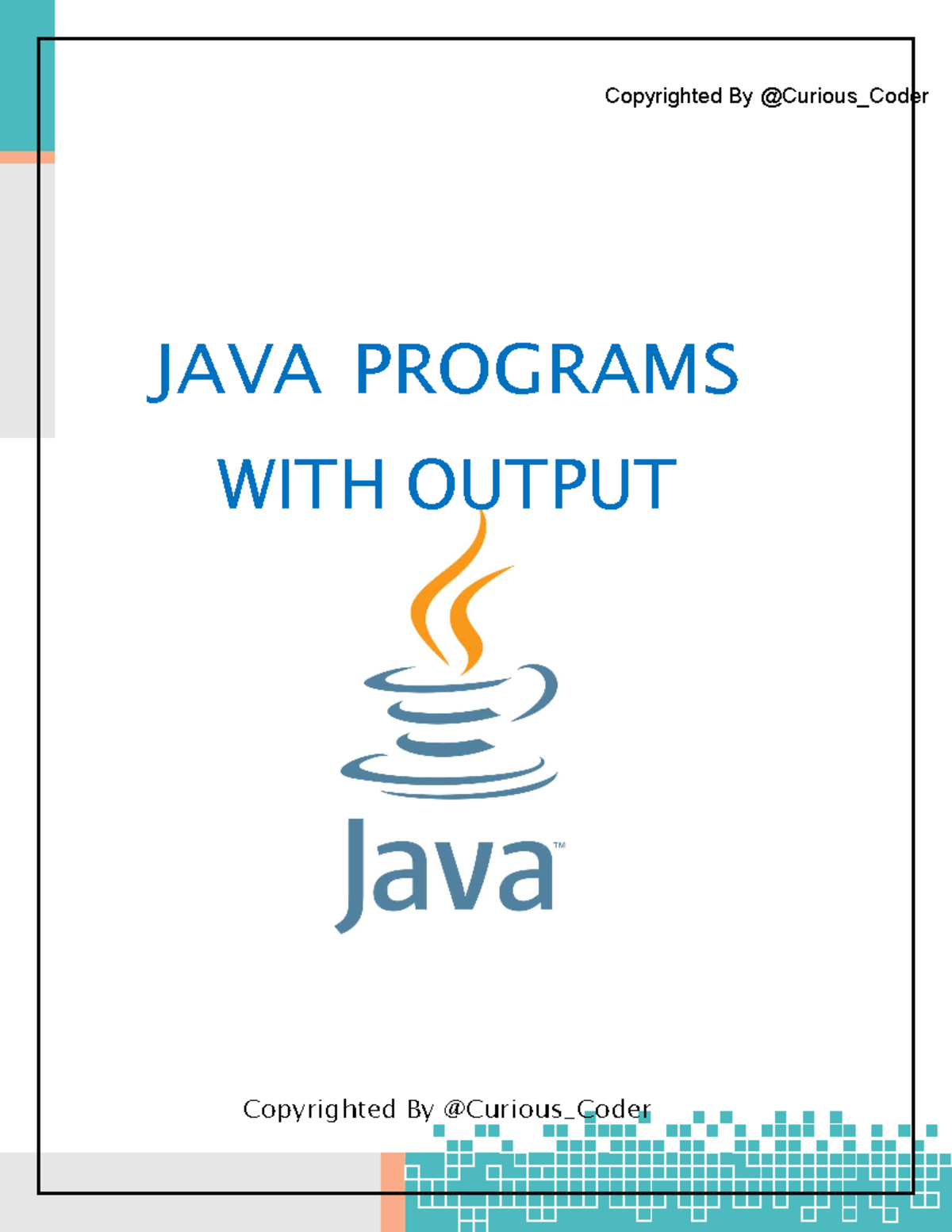 JAVA Programs - Programming - JAVA PROGRAMS WITH OUTPUT Copyrighted By ...