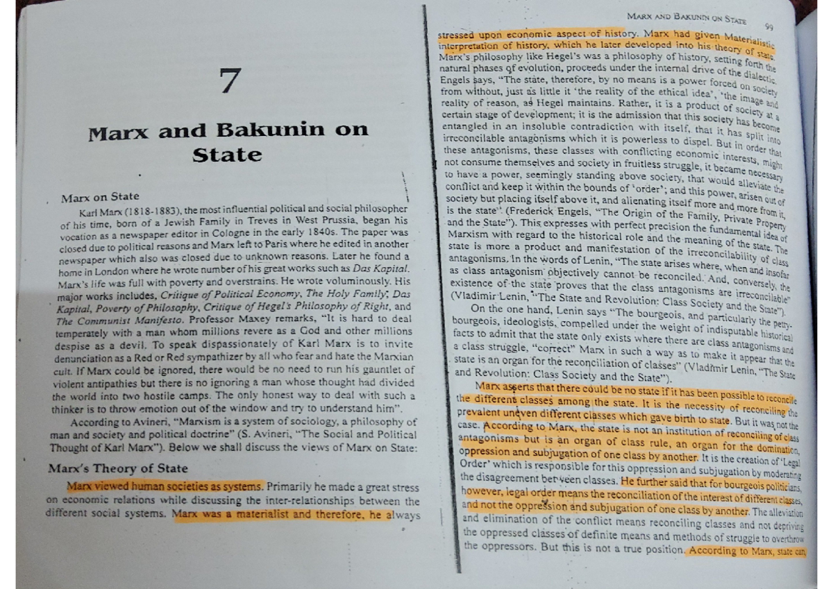 Marx and bakuni - Detailed notes - HISTORY - Studocu